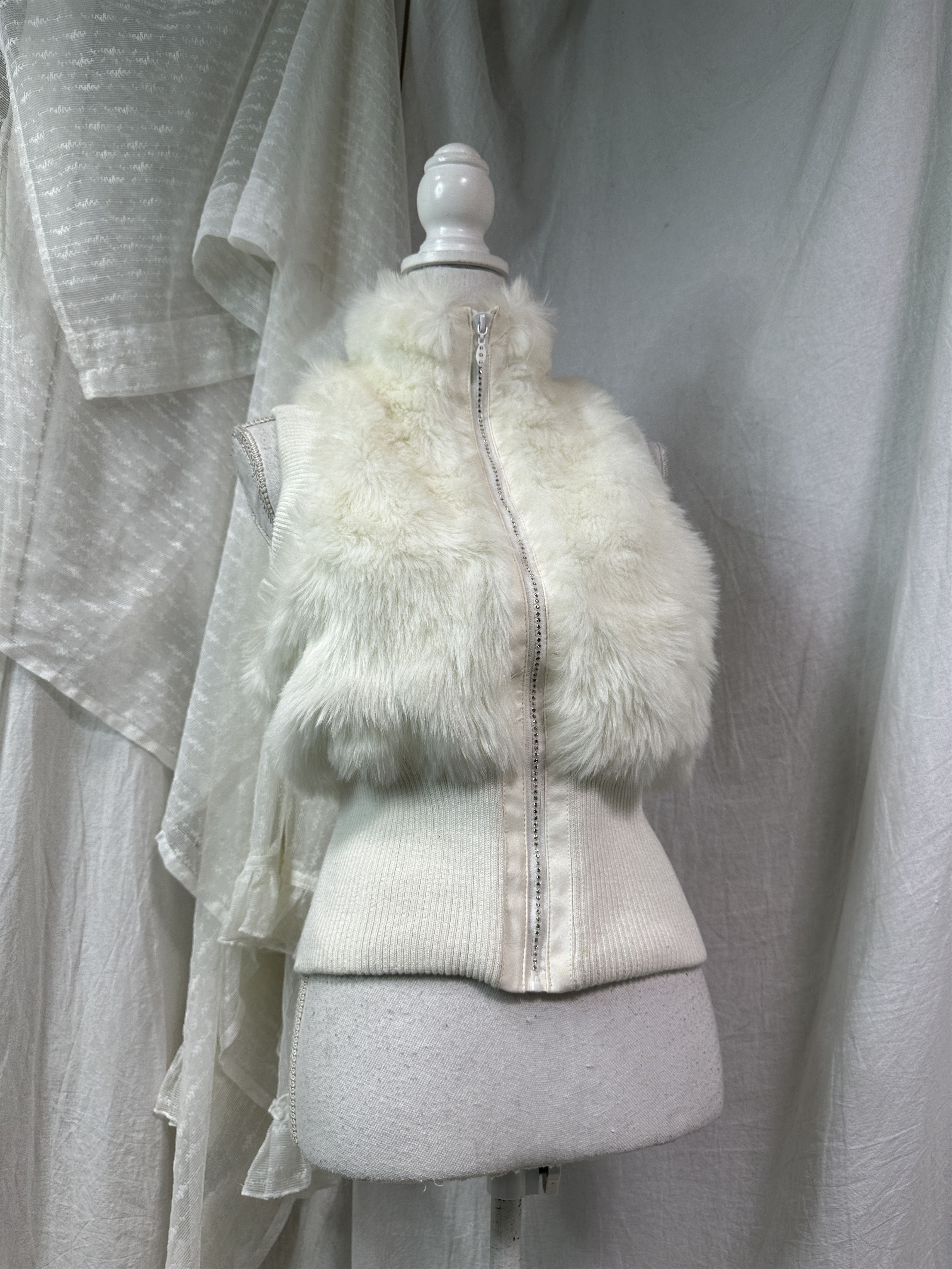 Vintage Vintage Avant Garde Outwear Faux Fur Fitted Vest Y2K Size S / US 4 / IT 40 - 1 Thumbnail