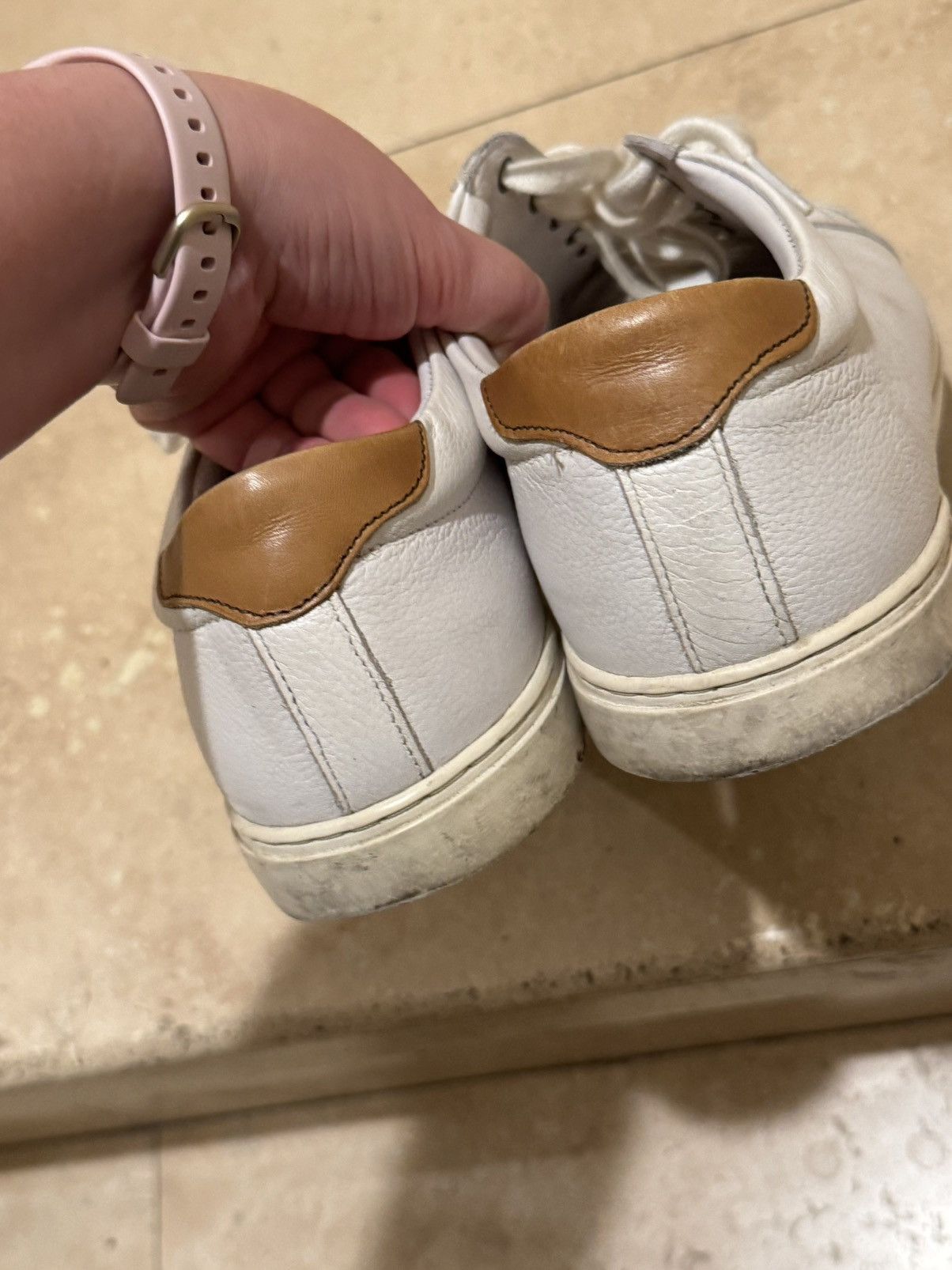 Allen Edmonds white leather Allen Edmonds men's sneakers Size US 12 / EU 45 - 4 Thumbnail