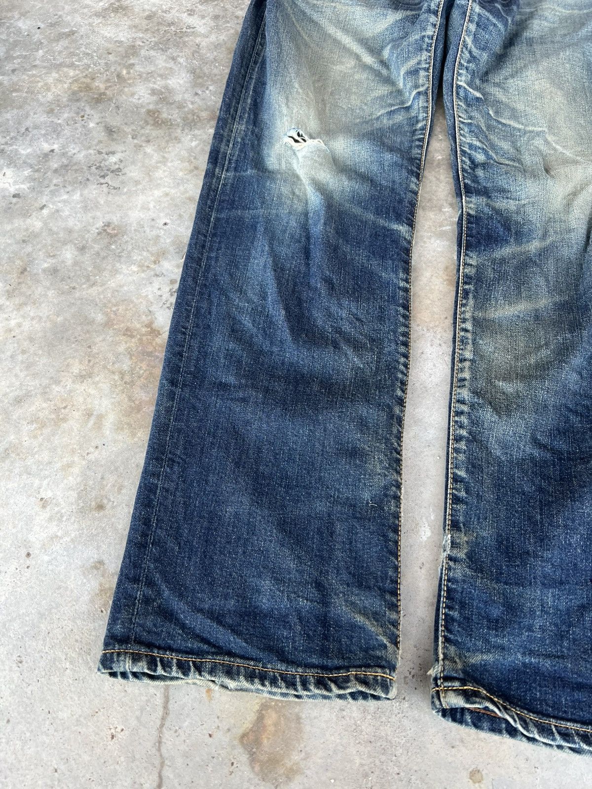 If Six Was Nine Vintage Edwin Made In Japan Distress Jeans Size US 34 / EU 50 - 3 Thumbnail