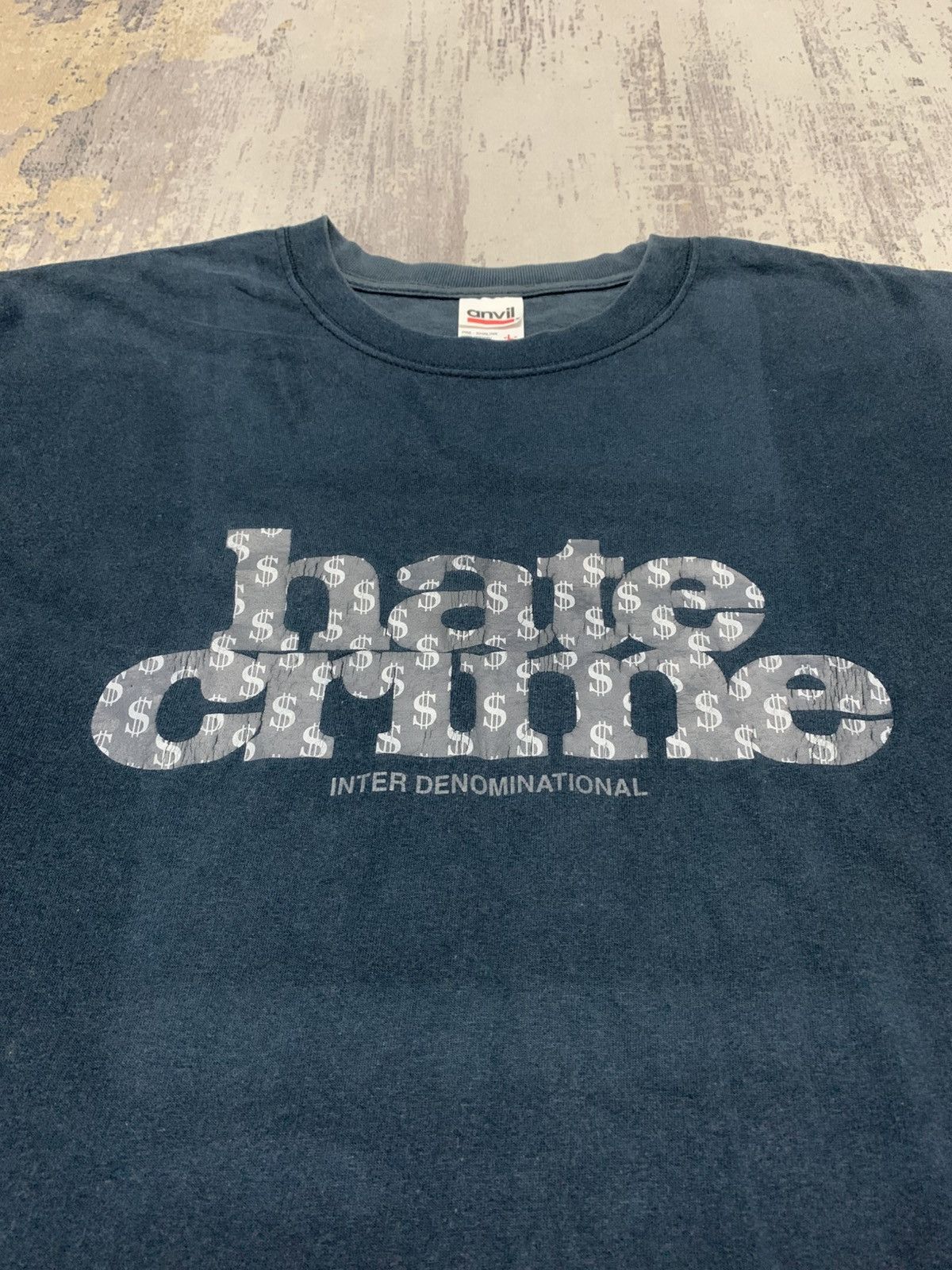 Vintage Trashed Hate Crime Dollar Bills BBC Long Sleeves T Shirts Size US L / EU 52-54 / 3 - 2 Thumbnail
