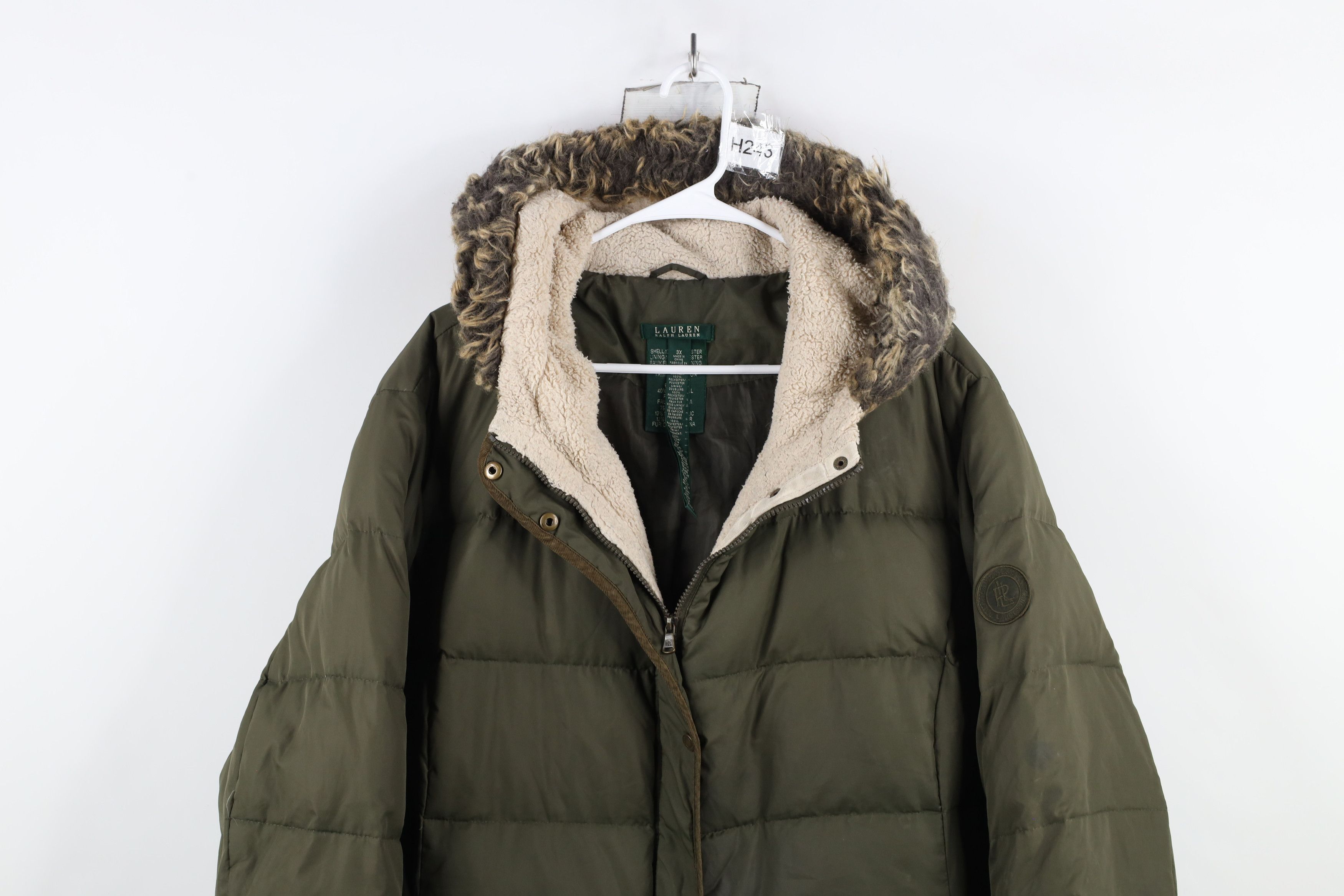 Ralph Lauren × Vintage Vintage 90s Ralph Lauren Fur Trim Down Hooded Puffer Jacket Size 3XL / US 20-22 - 2 Thumbnail