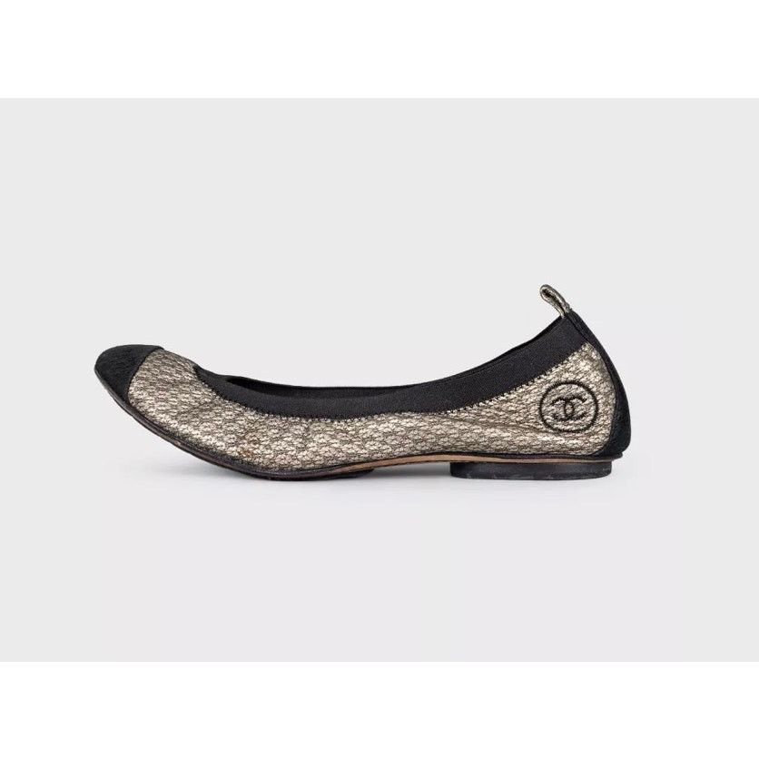 Chanel Chanel Quilted Gold Leather Ballerina Flats - Size 39.5 Size US 9.5 / IT 39.5 - 1 Thumbnail