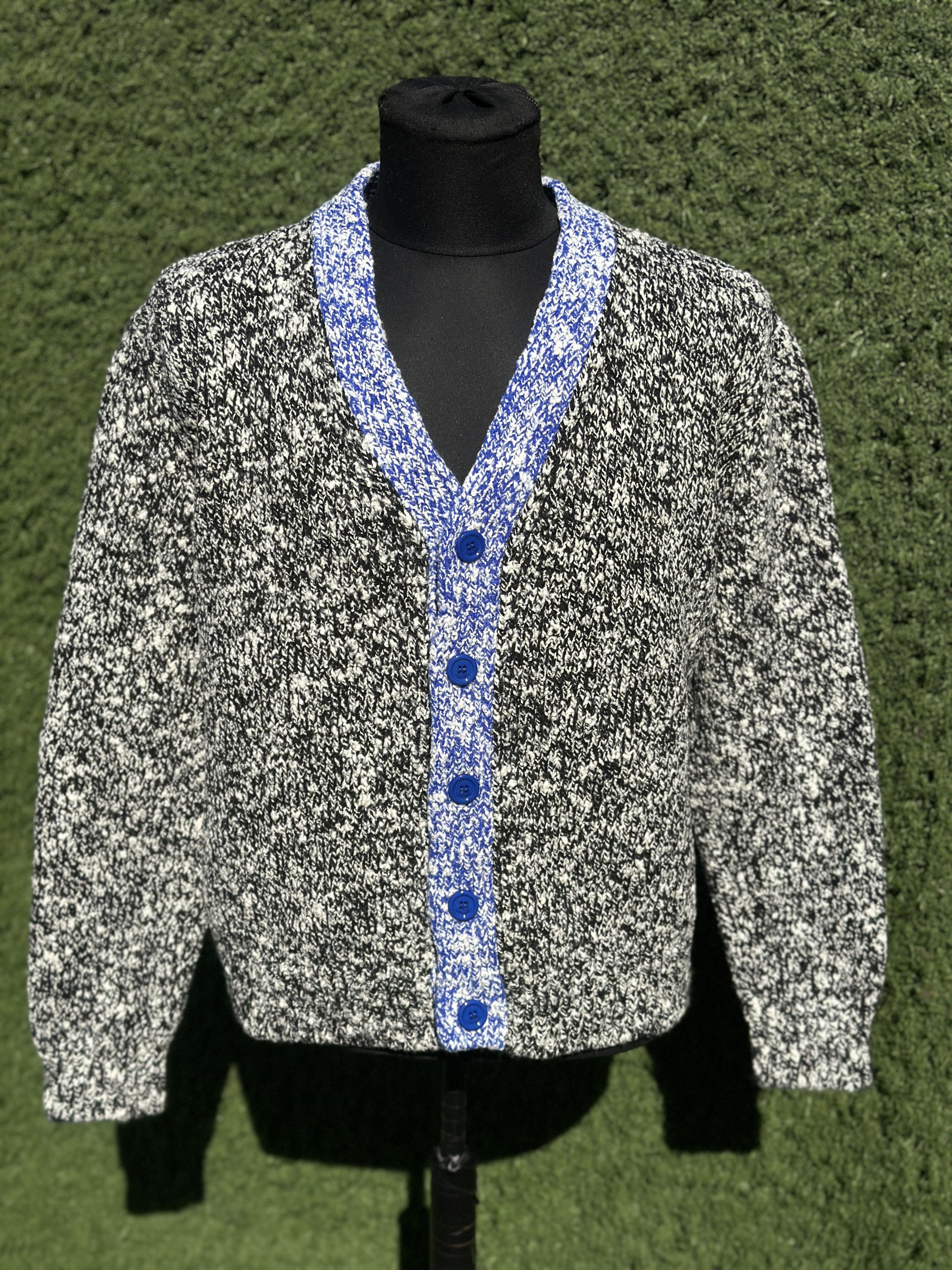 Loewe Loewe Wool Cardigan XL Blue Logo Back Knit Dropped Shoulder Size US XL / EU 56 / 4 - 5 Thumbnail