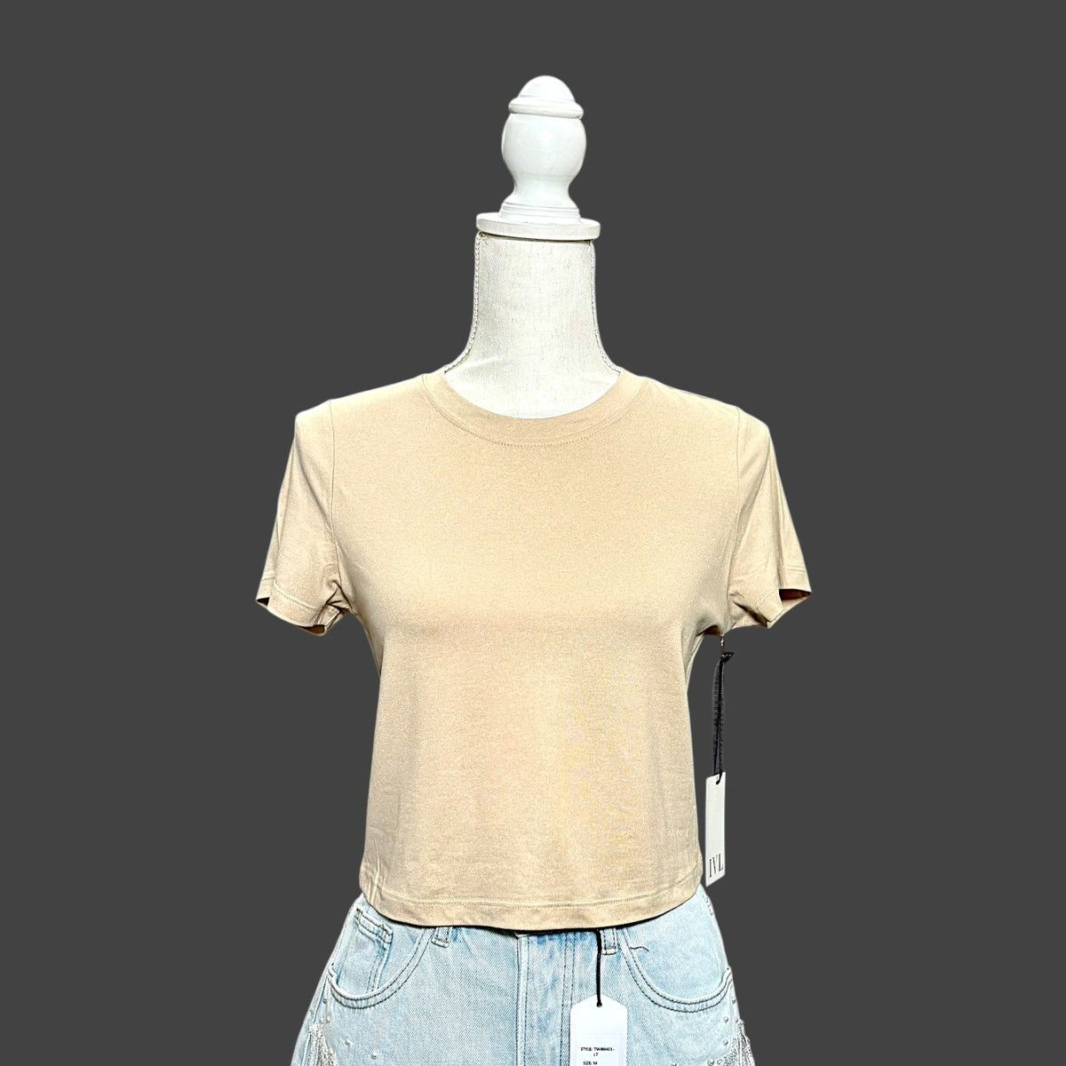 Other IVL Women’s Slim Fit Beige Short Sleeve T-Shirt Sz L Size L / US 10 / IT 46 - 3 Thumbnail
