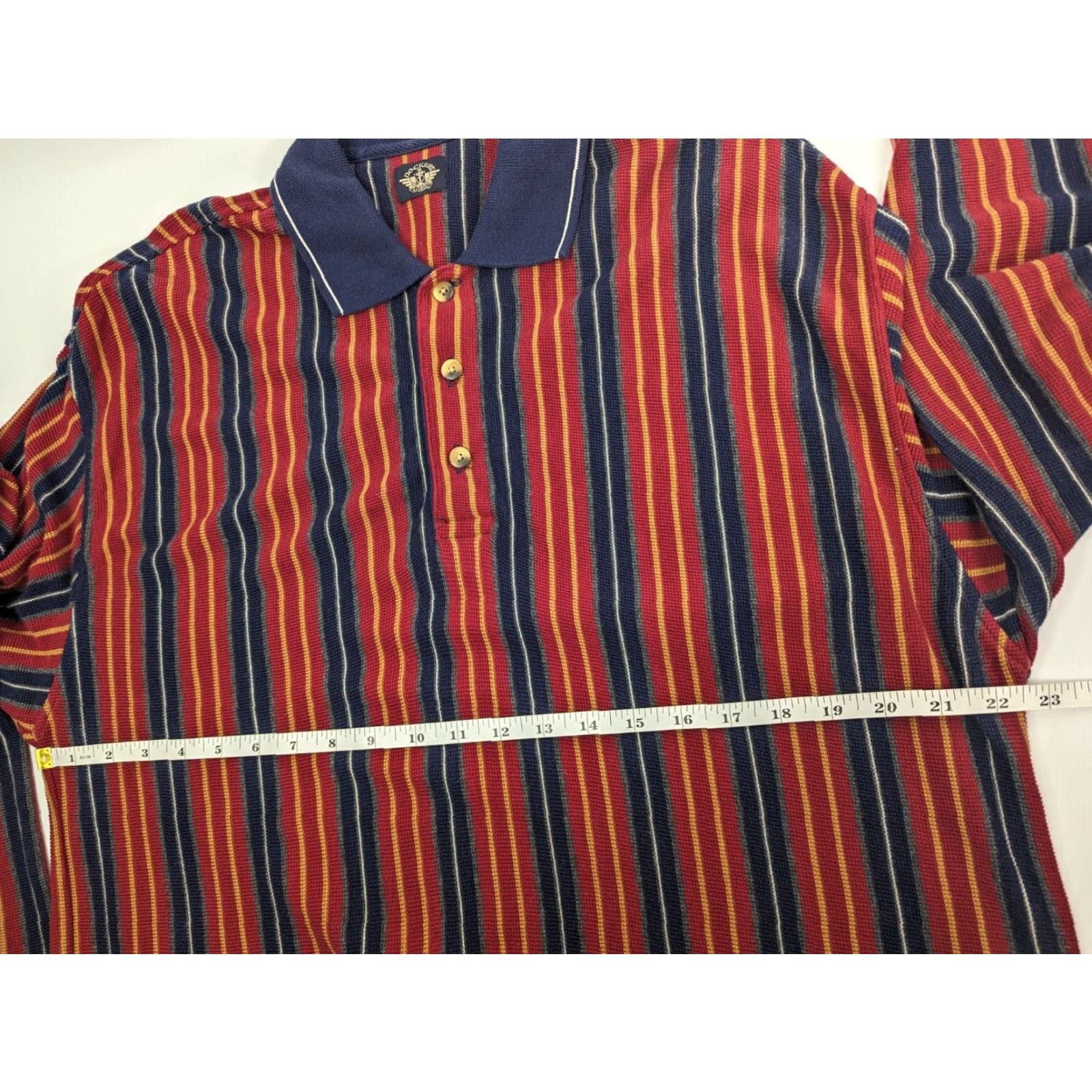 Dockers VINTAGE Dockers Polo Shirt Striped 90s Red L Mens Long Sleeve Casual College University Rugby Made In USA Size US L / EU 52-54 / 3 - 6 Thumbnail