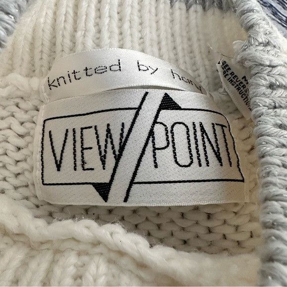 Vintage Vintage 80’s “View Point” Cotton Blend Chunky Knit Floral Sw Size M / US 6-8 / IT 42-44 - 4 Thumbnail