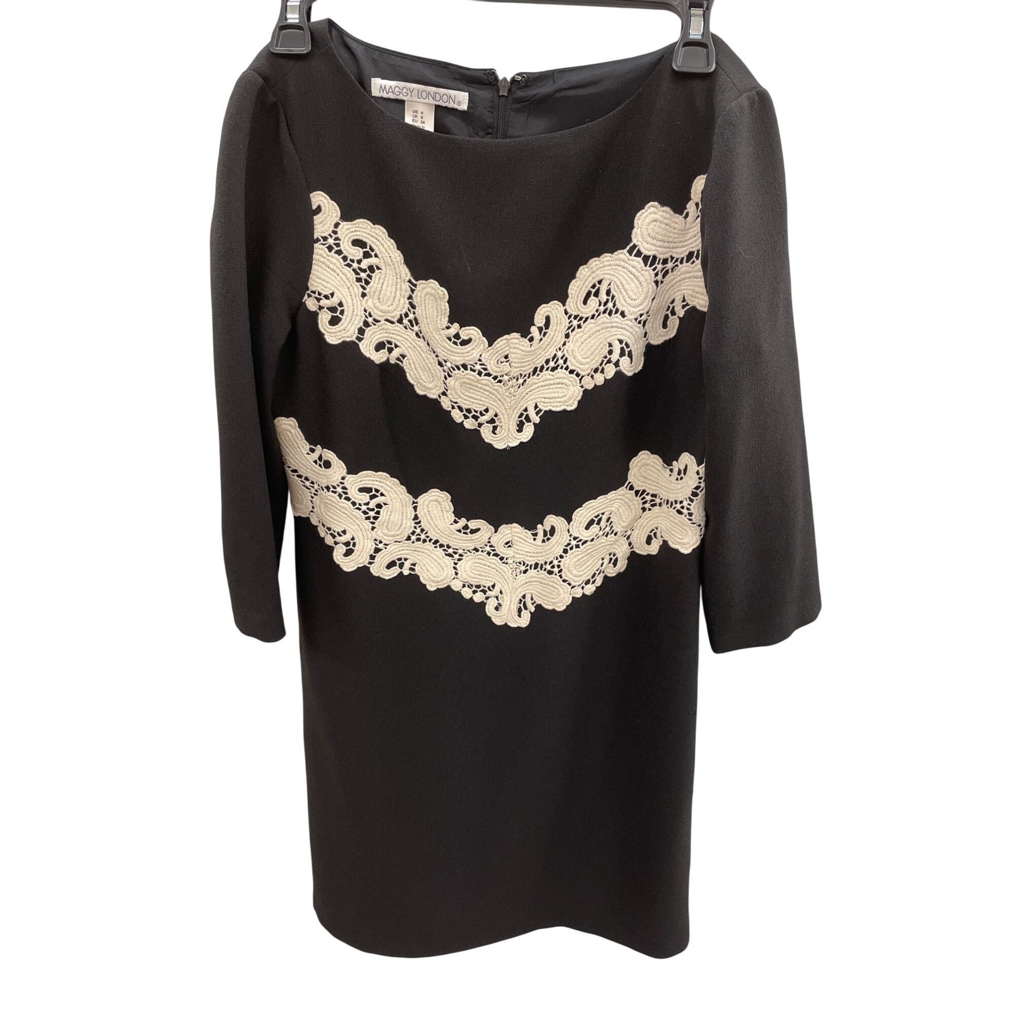 MAGGY LONDON Maggy London womans black seath embroided dress size 4 SKU 8 Size S / US 4 / IT 40 - 17 Thumbnail