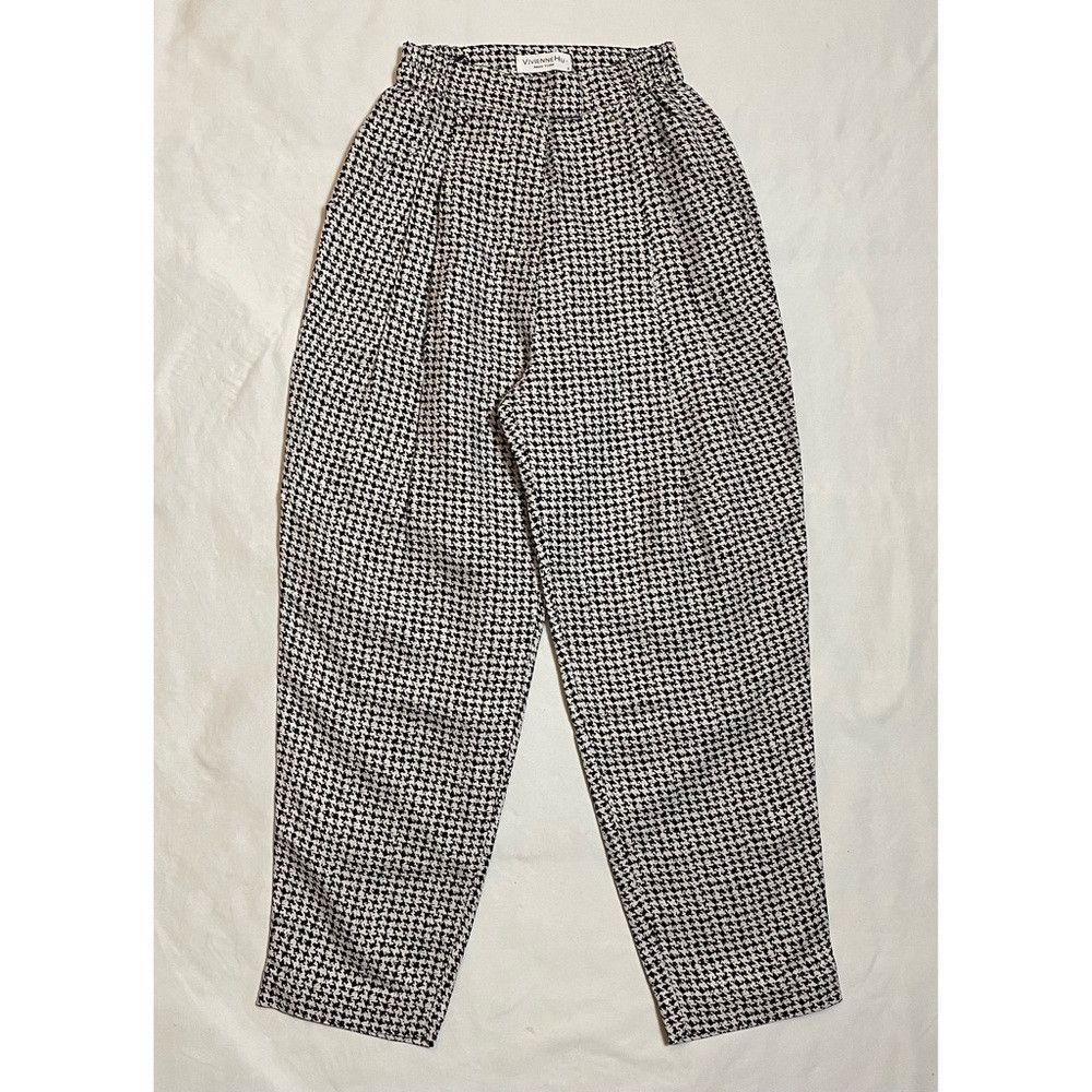 NWT New Vivienne Hu Pleated Houndstooth Patterned Pants Siz