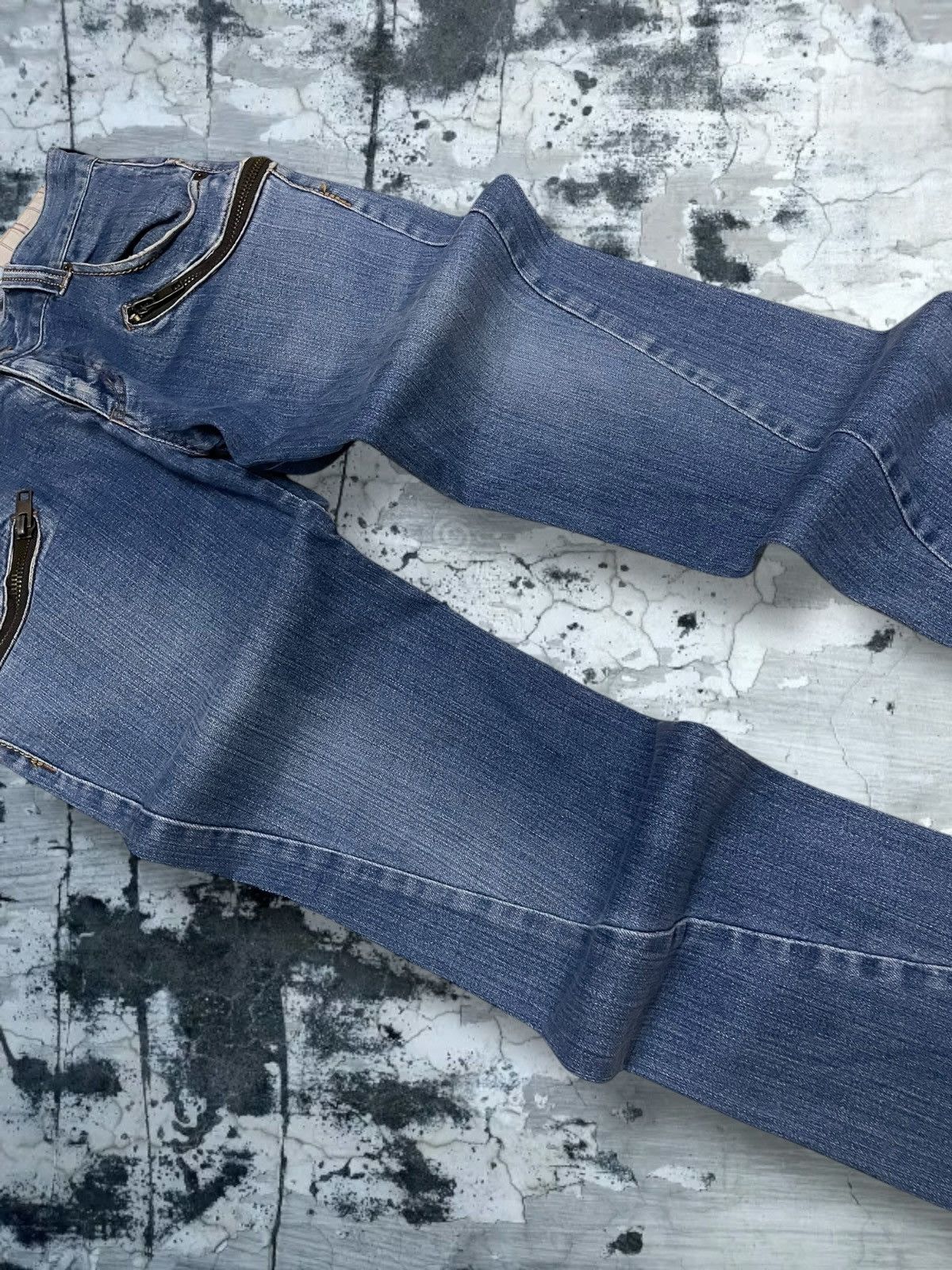 Vintage 1990s Japan Designer RageBlue Double Zip Blue Denim
