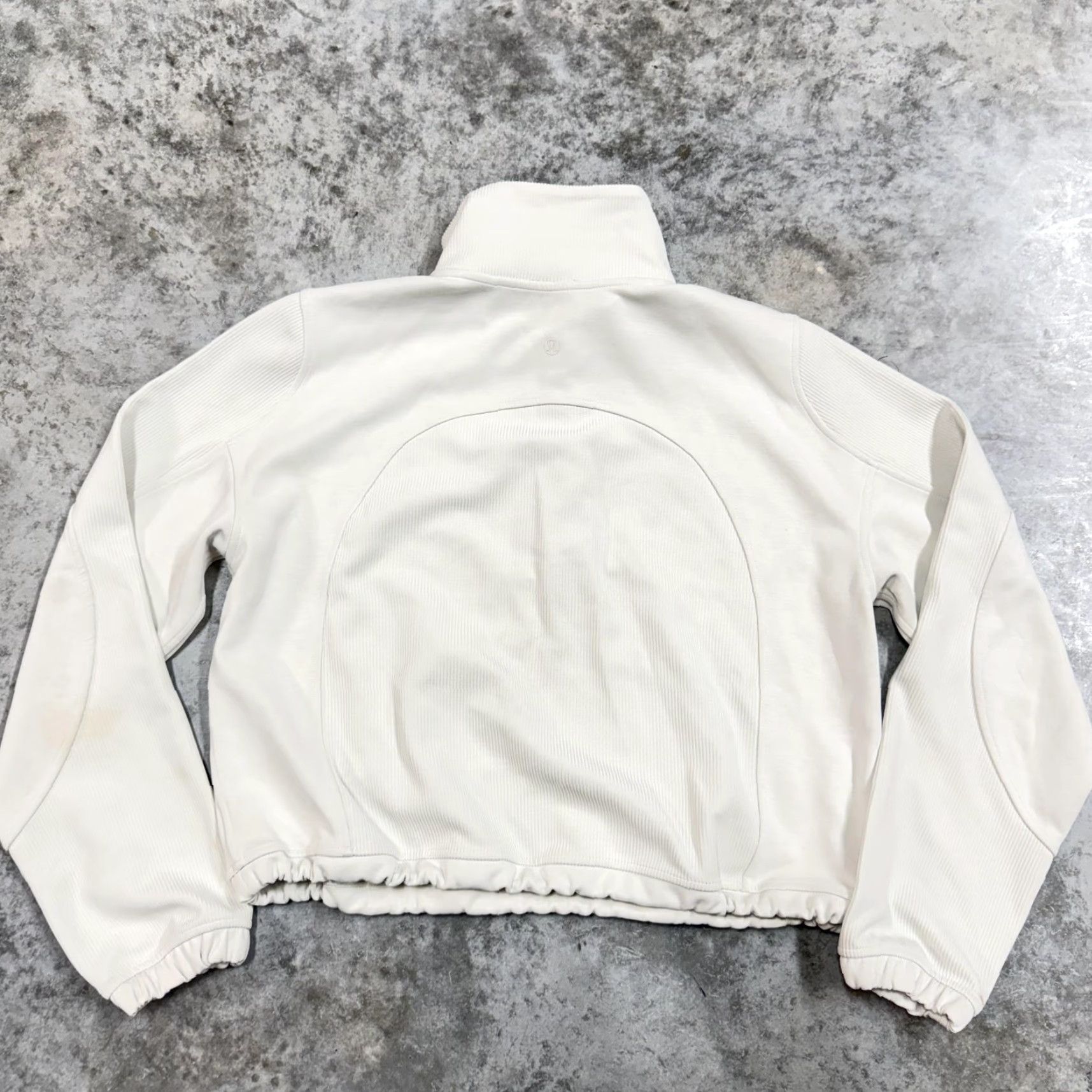 Lululemon Lululemon Sweatshirt Womens 4 White 1/4 Zip Mock Neck Pullover Cropped Sweatshirt Size S / US 4 / IT 40 - 4 Thumbnail