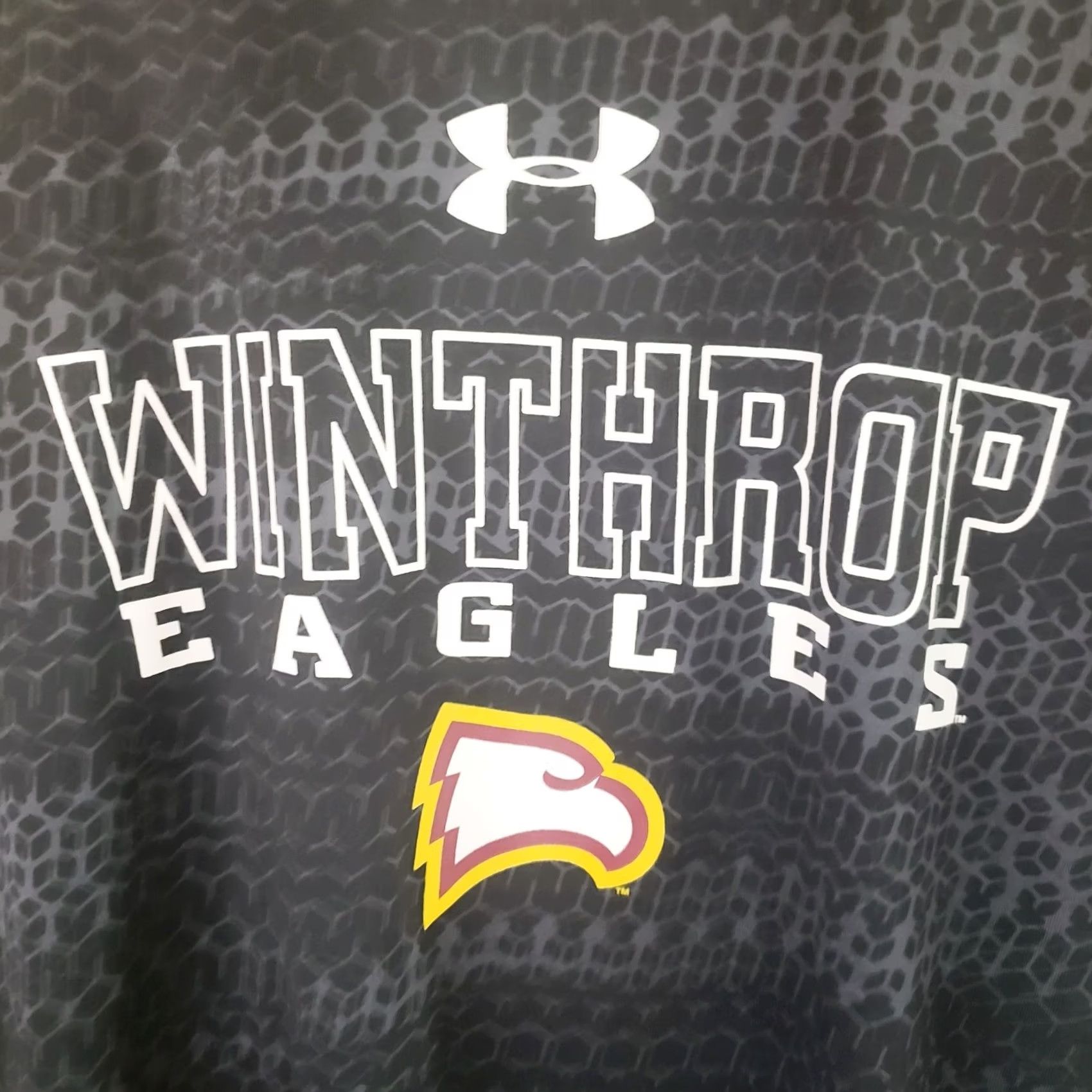 Under Armour Under Armour Men's XL Black Geometric Winthrop Eagles Tee T-Shirt HeatGear USA Mens Size US XL / EU 56 / 4 - 4 Thumbnail