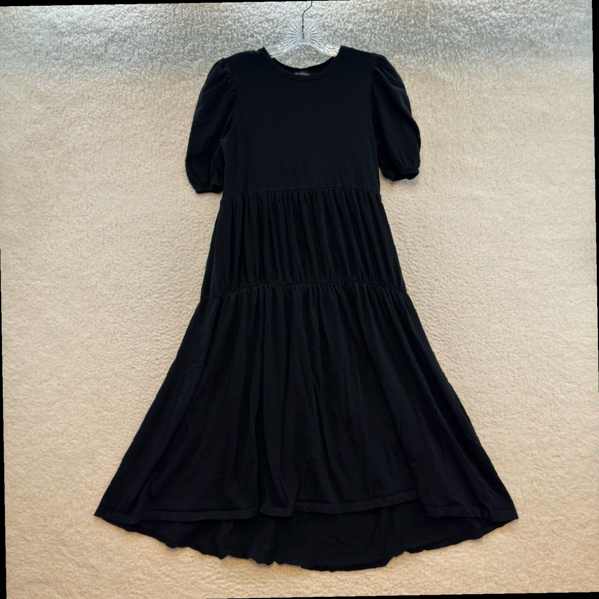 Zara fashion black tiered dress