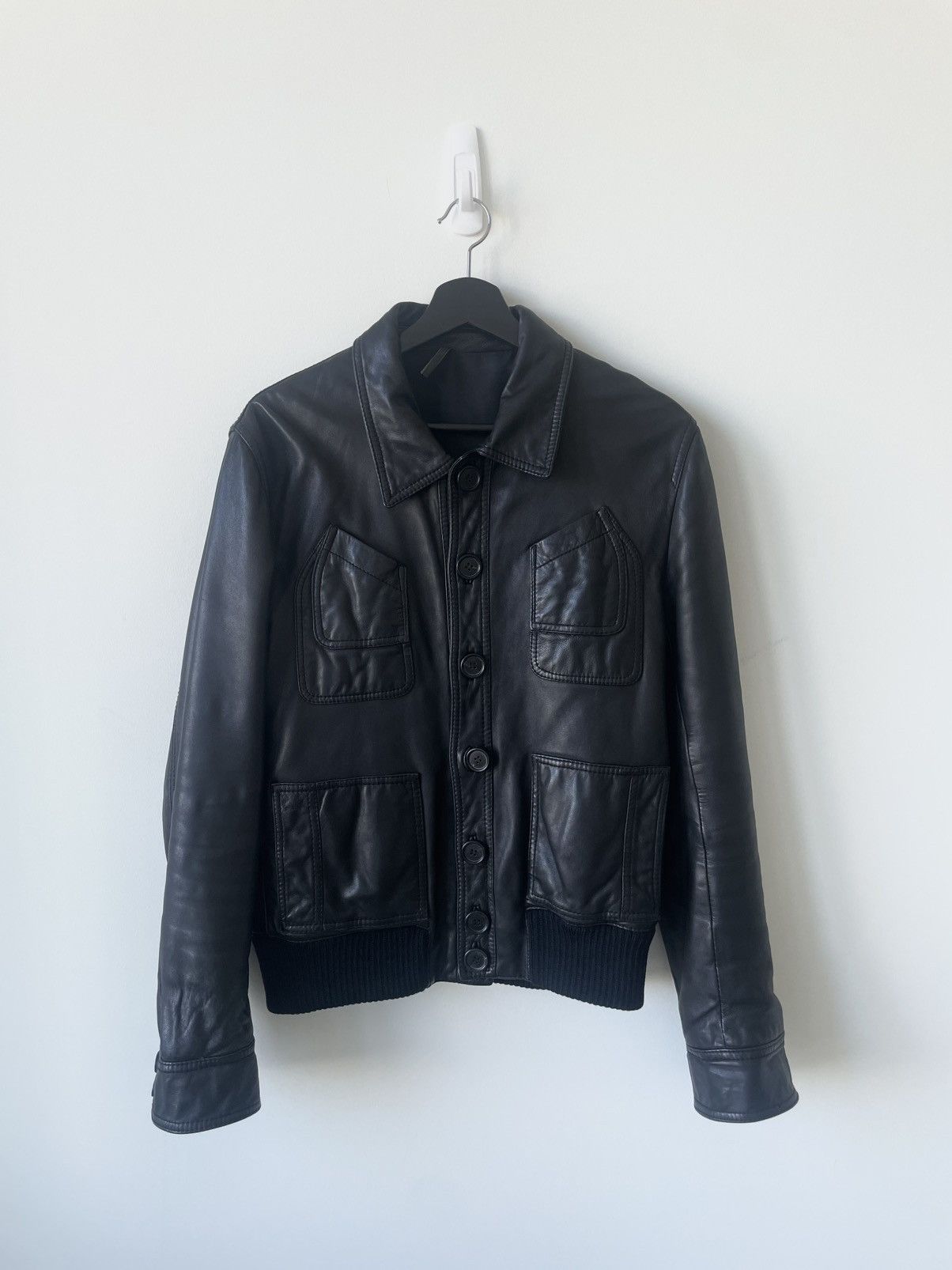 Dior × Hedi Slimane FW05 Dior Homme L-Zip Leather Biker Jacket 50