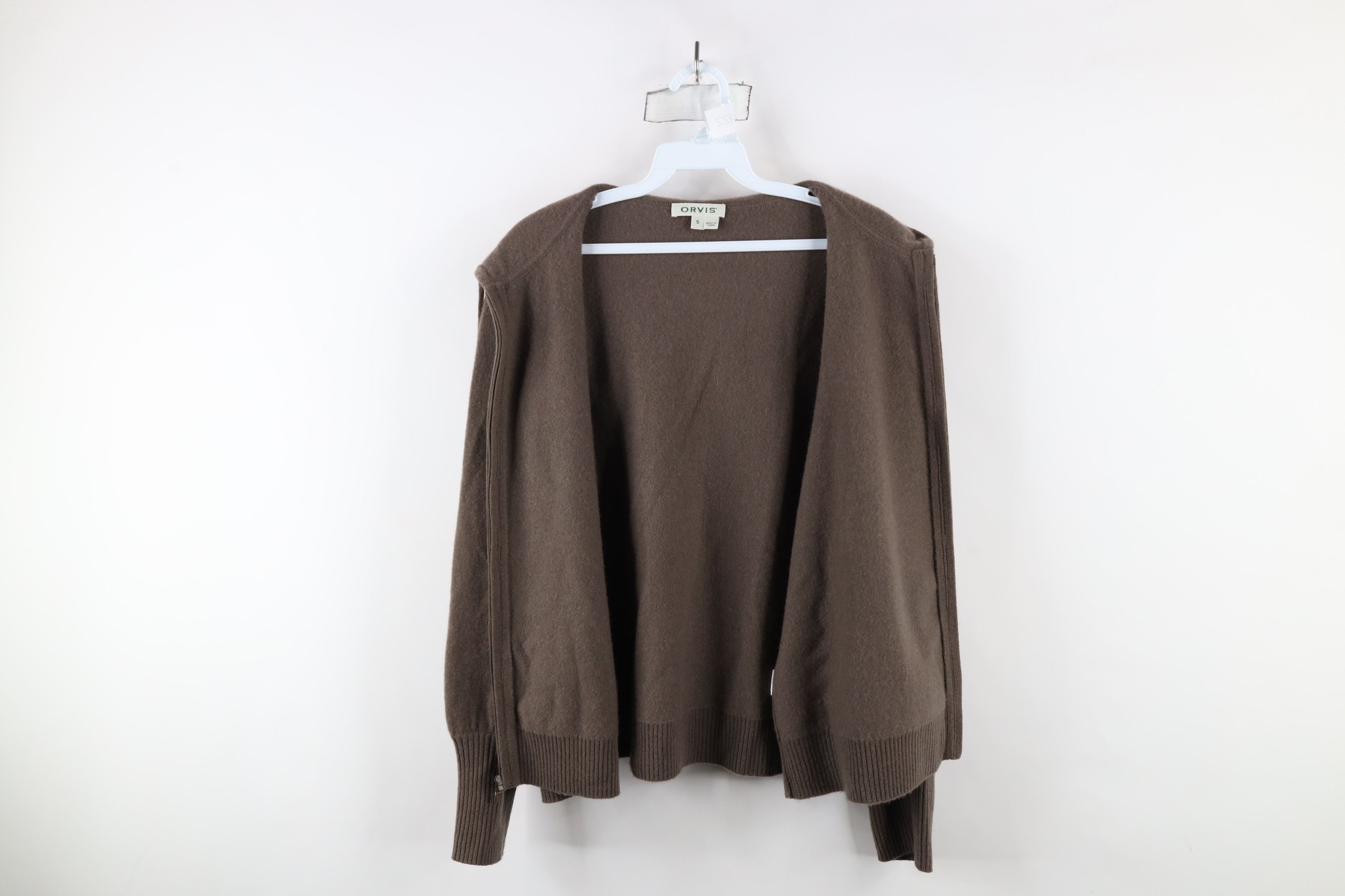 Orvis × Vintage Orvis Blank Soft Cashmere Knit Full Zip Hoodie Sweater Brown Size S / US 4 / IT 40 - 6 Thumbnail