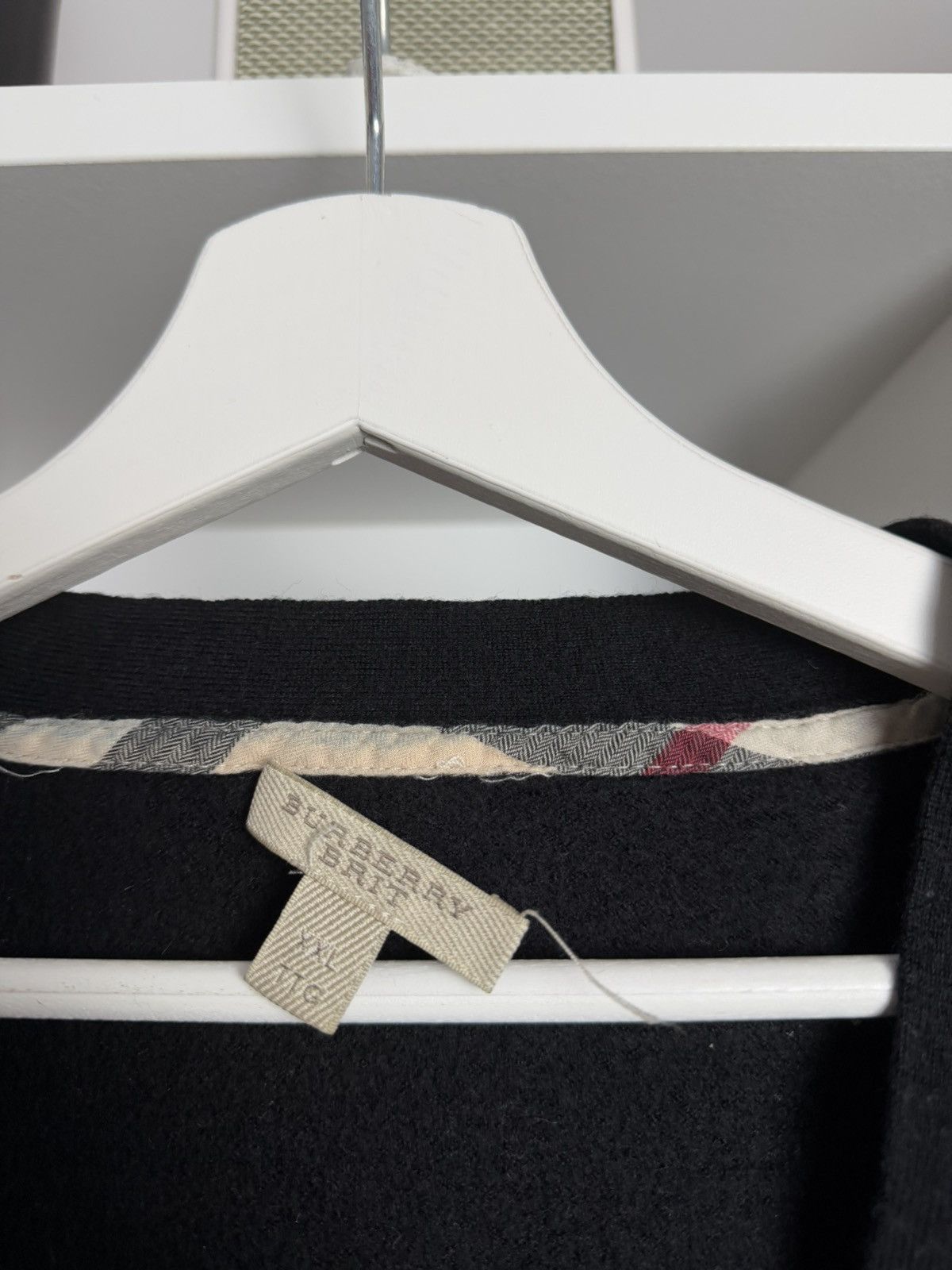 Burberry × Designer Burberry black merino wool nova check patch cardigan sweater Size XXL / US 16-18 / IT 52-54 - 7 Thumbnail