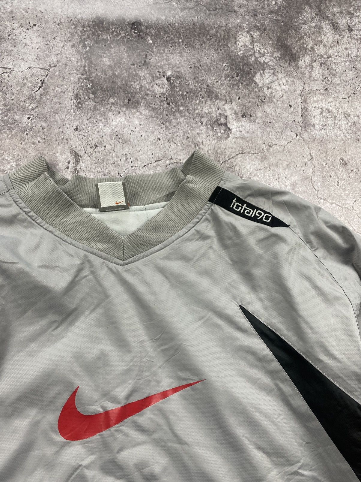 Nike × Vintage Vintage Nike Heavy Nylon Drill Metal Boxy Sweatshirt Size US XL / EU 56 / 4 - 6 Thumbnail
