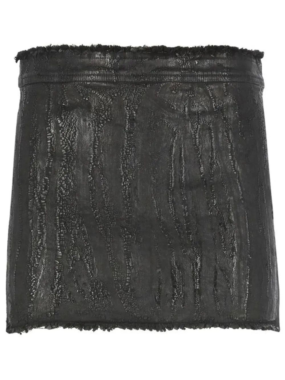 Rick Owens o1y0126 Denim Mini Skirt in Black Size 27" / US 4 / IT 40 - 1 Thumbnail