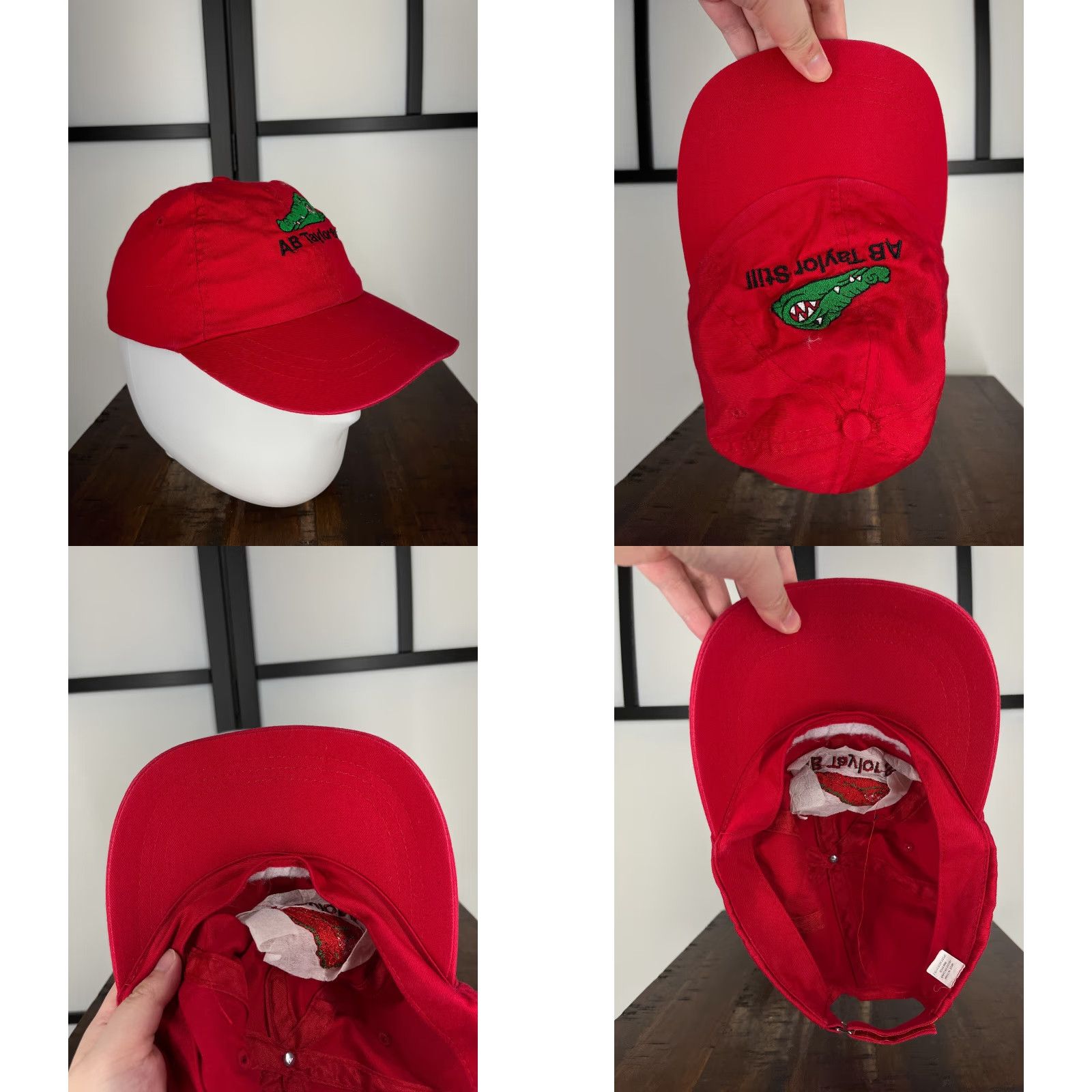 Vintage AB Taylor Still Hat Strap Back Adult One Size Red Alligator Head 100% Cotton Size ONE SIZE - 8 Thumbnail