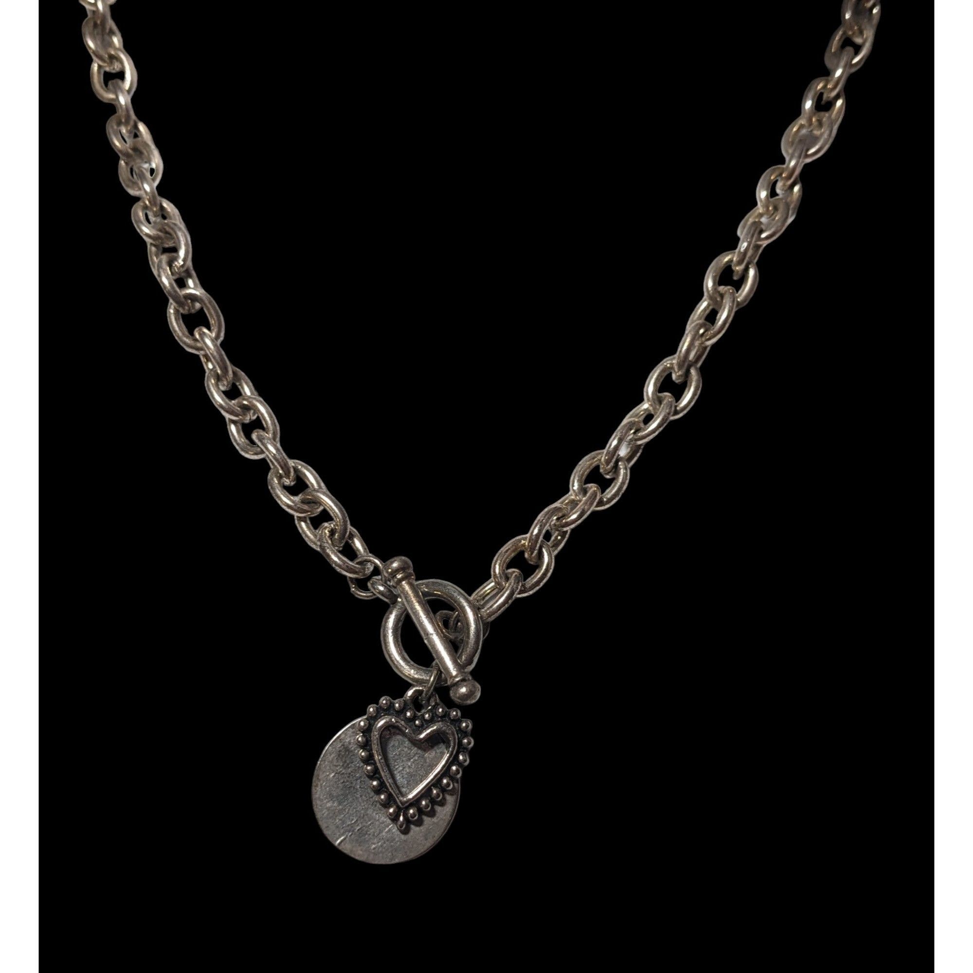 Other Silver Open Heart Pendant Toggle Necklace Size ONE SIZE - 2 Thumbnail