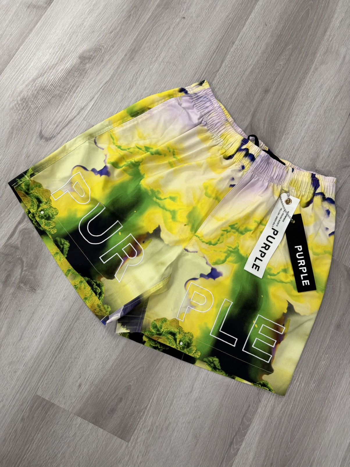 Purple Brand Purple Brand All Round Shorts Yellow Green Multi Size US 32 / EU 48 - 1 Thumbnail