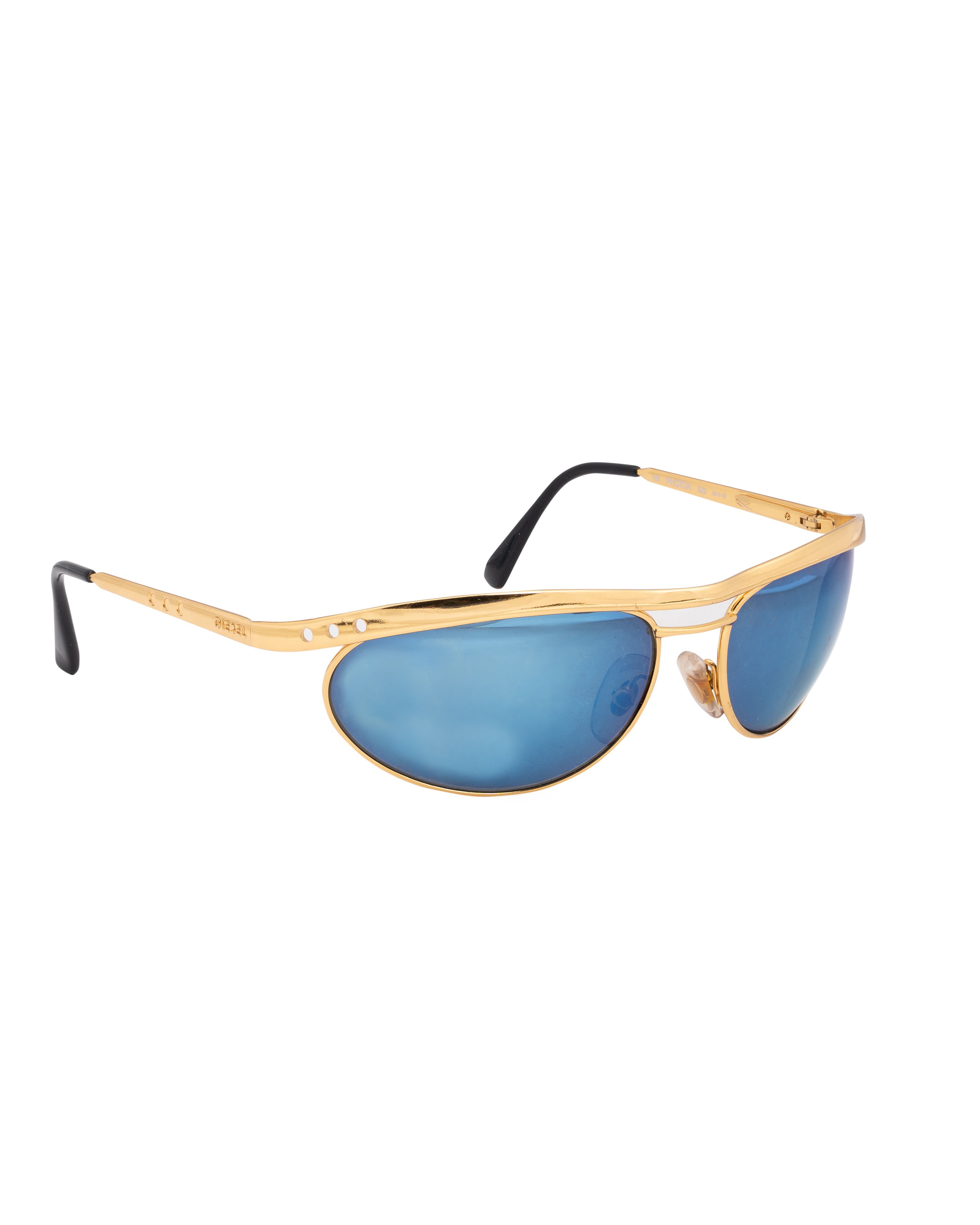 Diesel Diesel '00s Gold Round Mirror Lens Sunglasses Size ONE SIZE - 1 Thumbnail