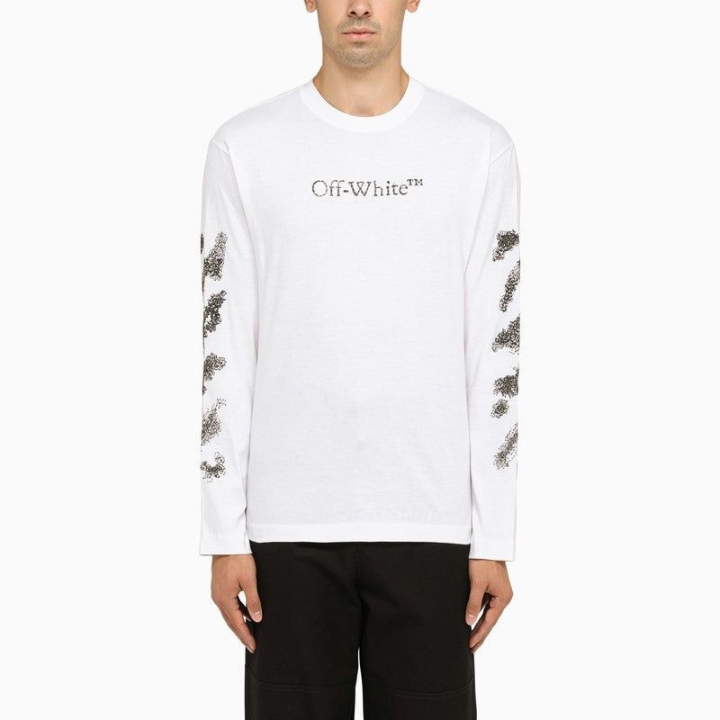 Off-White o1y0325 Logo Crewneck T-Shirt in White Size US XL / EU 56 / 4 - 1 Thumbnail