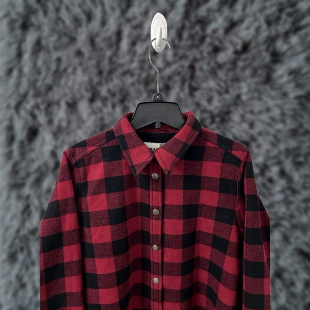 Orvis Orvis Shirt Jacket Womens Large Black Red Fleece Lined Shacket Pockets L/S Size L / US 10 / IT 46 - 1 Thumbnail