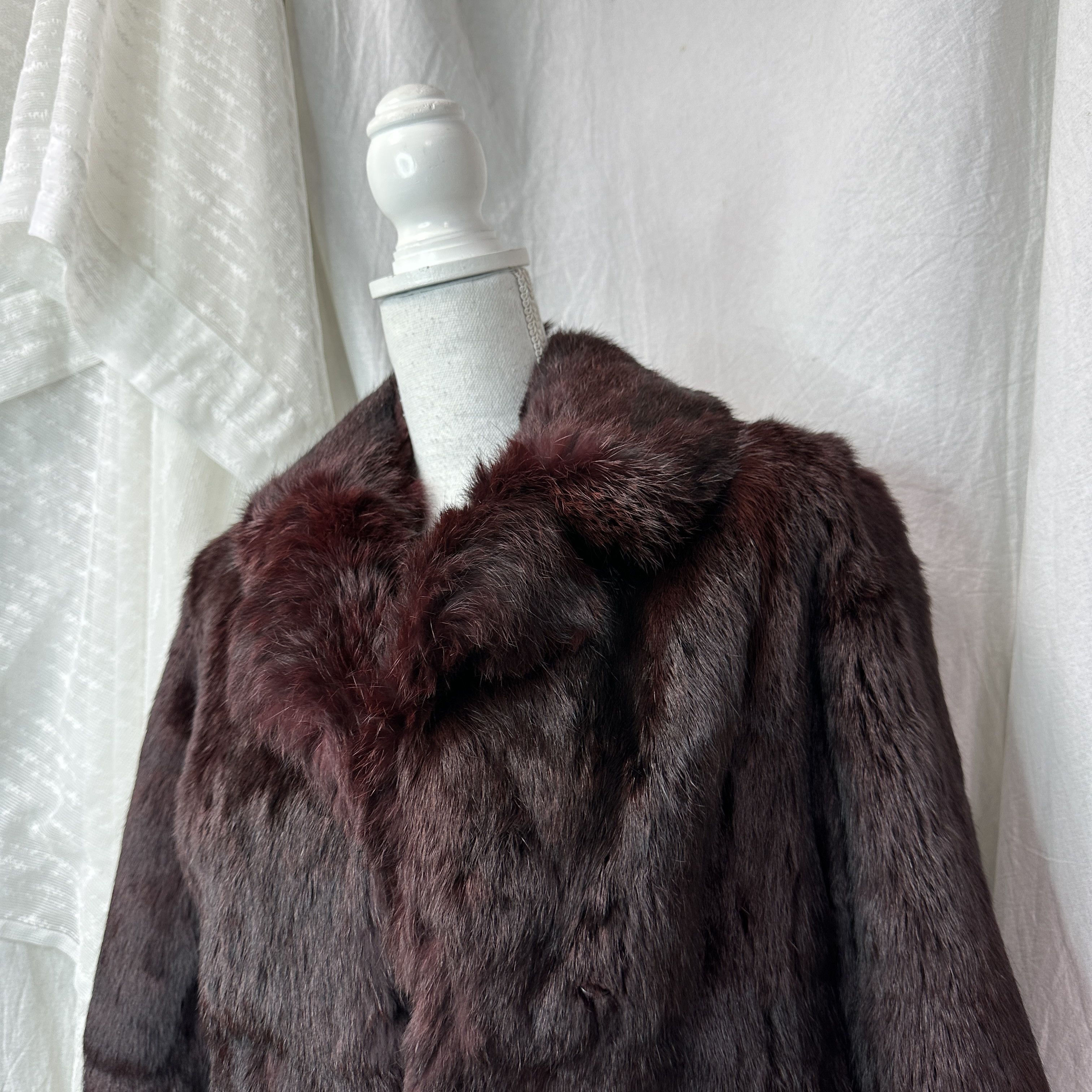 Vintage Vintage Old Money Cherry Red Real Rabbit Fur 90s Size S / US 4 / IT 40 - 9 Thumbnail