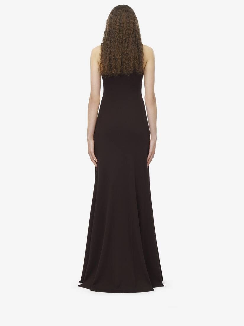 Alexander McQueen o1srvl11e0226 Sleeveless Long Dress In Brown Size S / US 4 / IT 40 - 4 Thumbnail