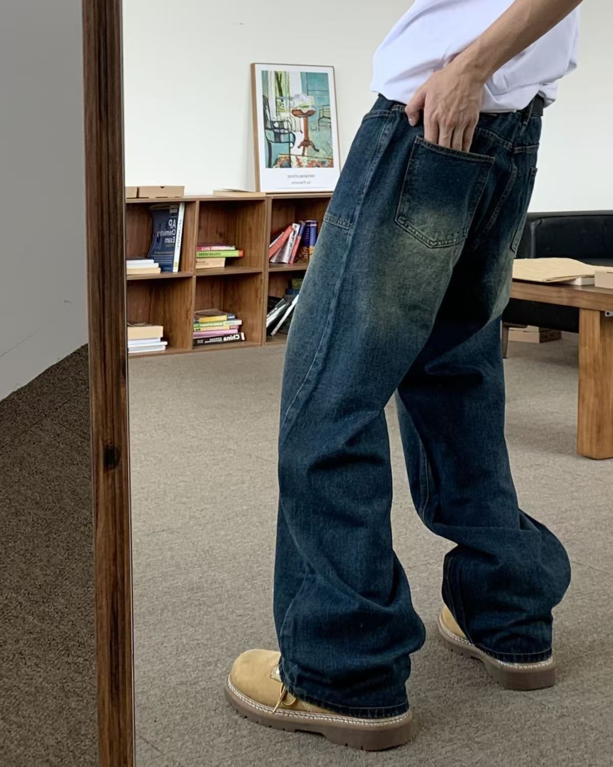 Japanese Brand × Jean Blue washed vintage straight oversized jeans Size US 32 / EU 48 - 4 Thumbnail