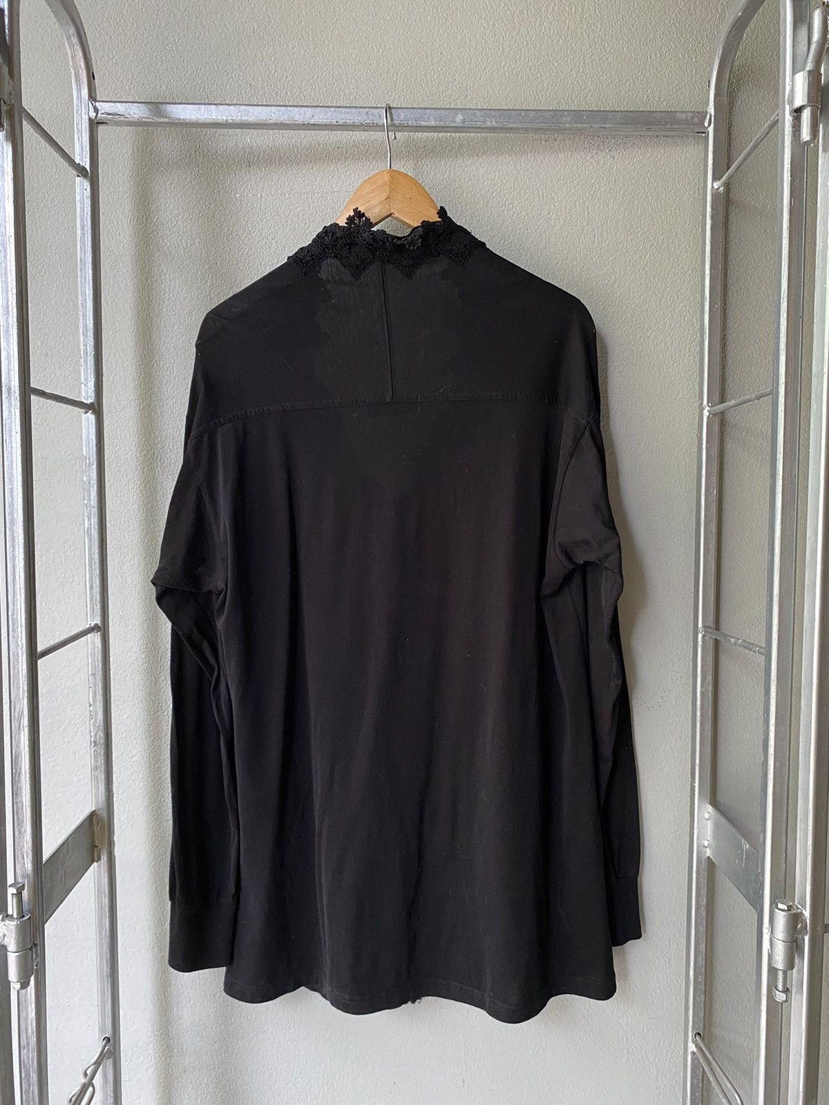 Zucca ZUCCA Black Long Sleeve Ruffle Cardigan Size ONE SIZE - 4 Thumbnail