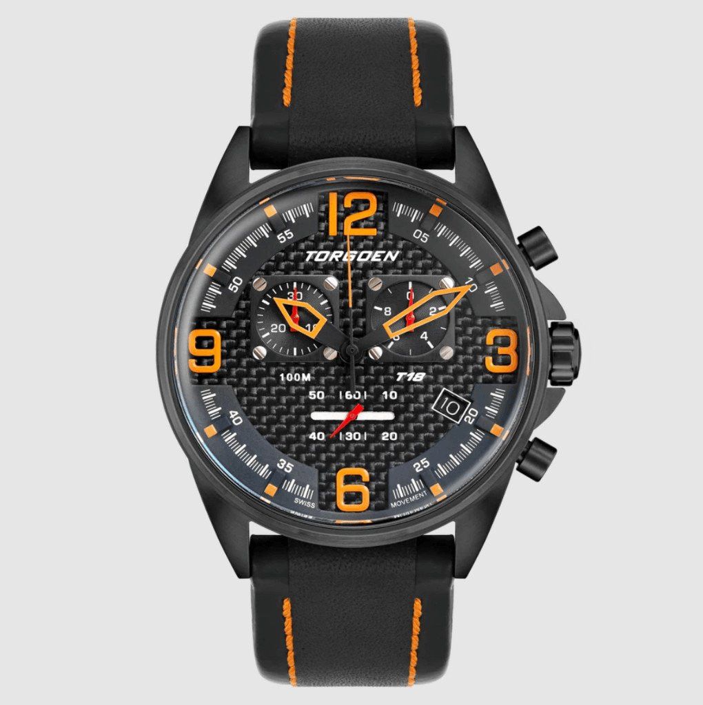 Other New Torgoen TN-1122 T18 Carbon Fiber 45mm Black Leather Str Size ONE SIZE - 1 Thumbnail