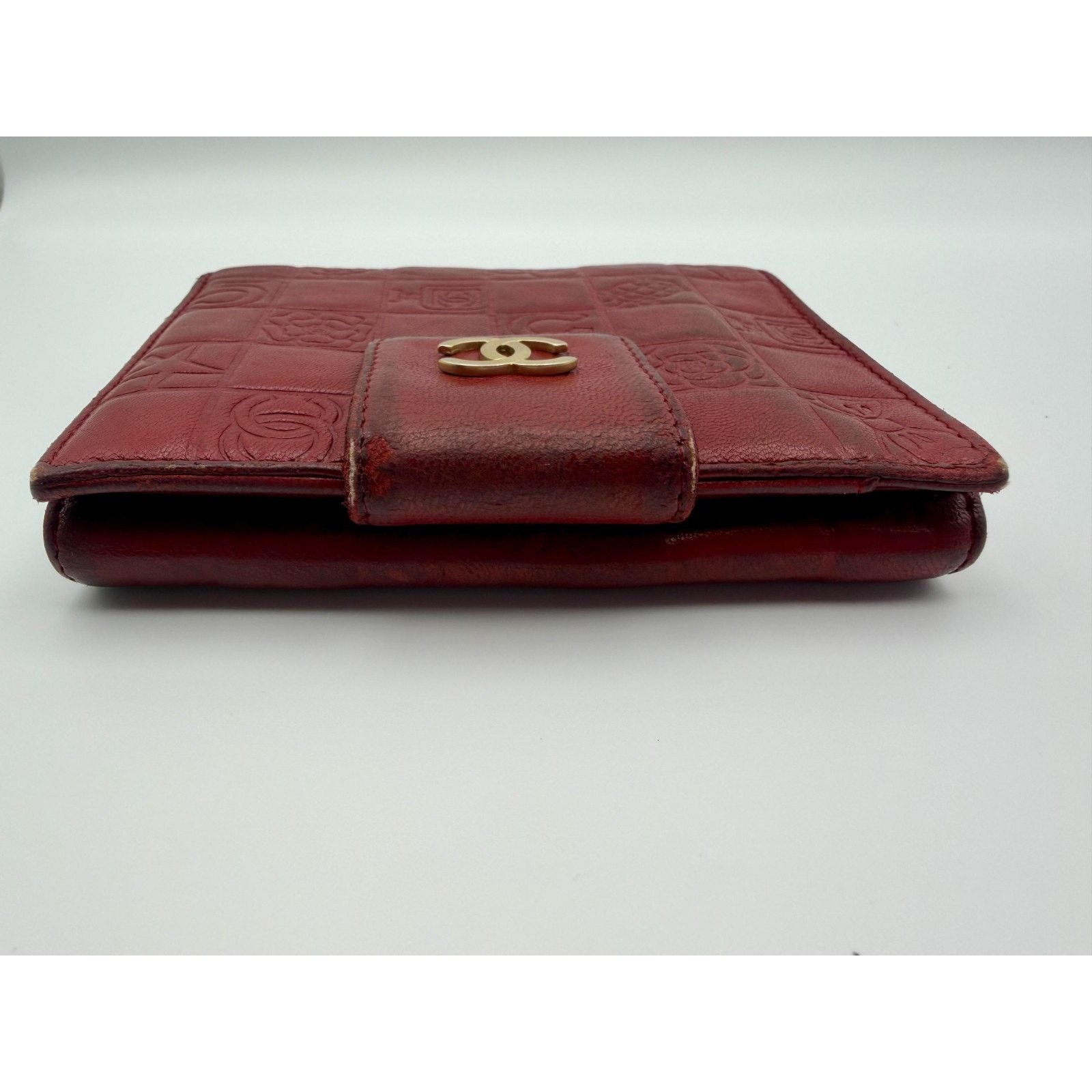 Chanel CHANEL l Icon Coco Women's Wallet Red Lambskin Bifold COA Size ONE SIZE - 14 Thumbnail