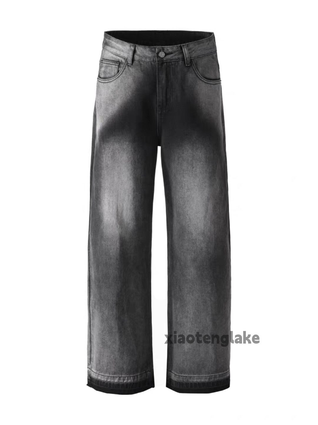 Jean Custom washed faded loose baggy hiphop wide Leg jeans Size US 30 / EU 46 - 4 Thumbnail