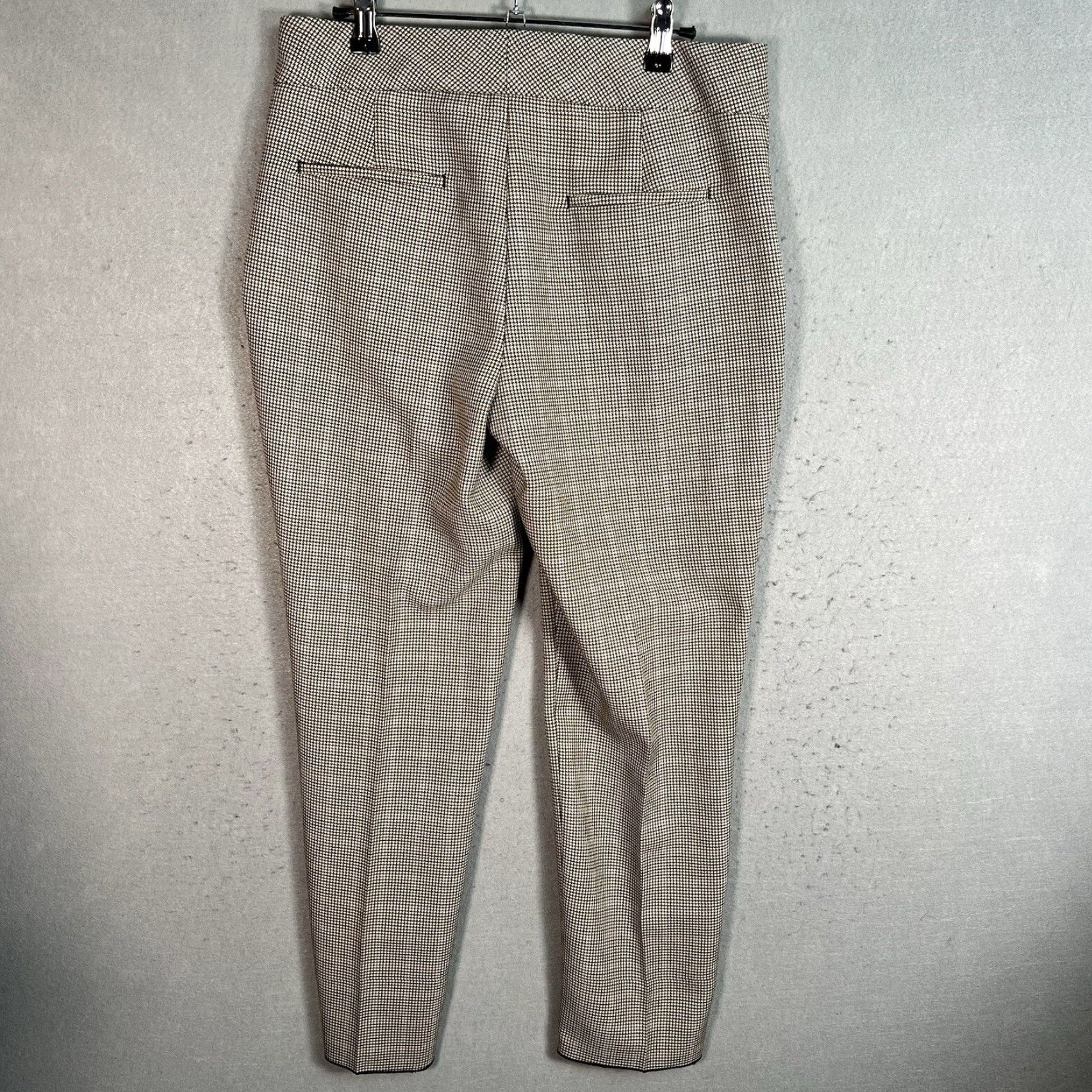 Zara VINTAGE Zara Basic Collection Houndstooth Plaid Pants Womens Size Medium Beige Size 32" / US 10 / IT 46 - 6 Thumbnail