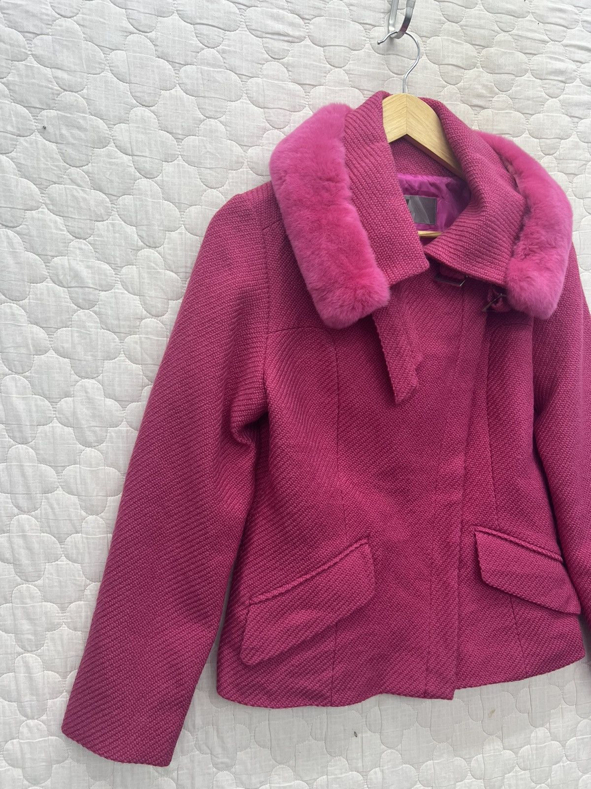 Karl Lagerfeld KARL LAGERFELD FUCHSIA TWEED JACKET Size S / US 4 / IT 40 - 2 Thumbnail
