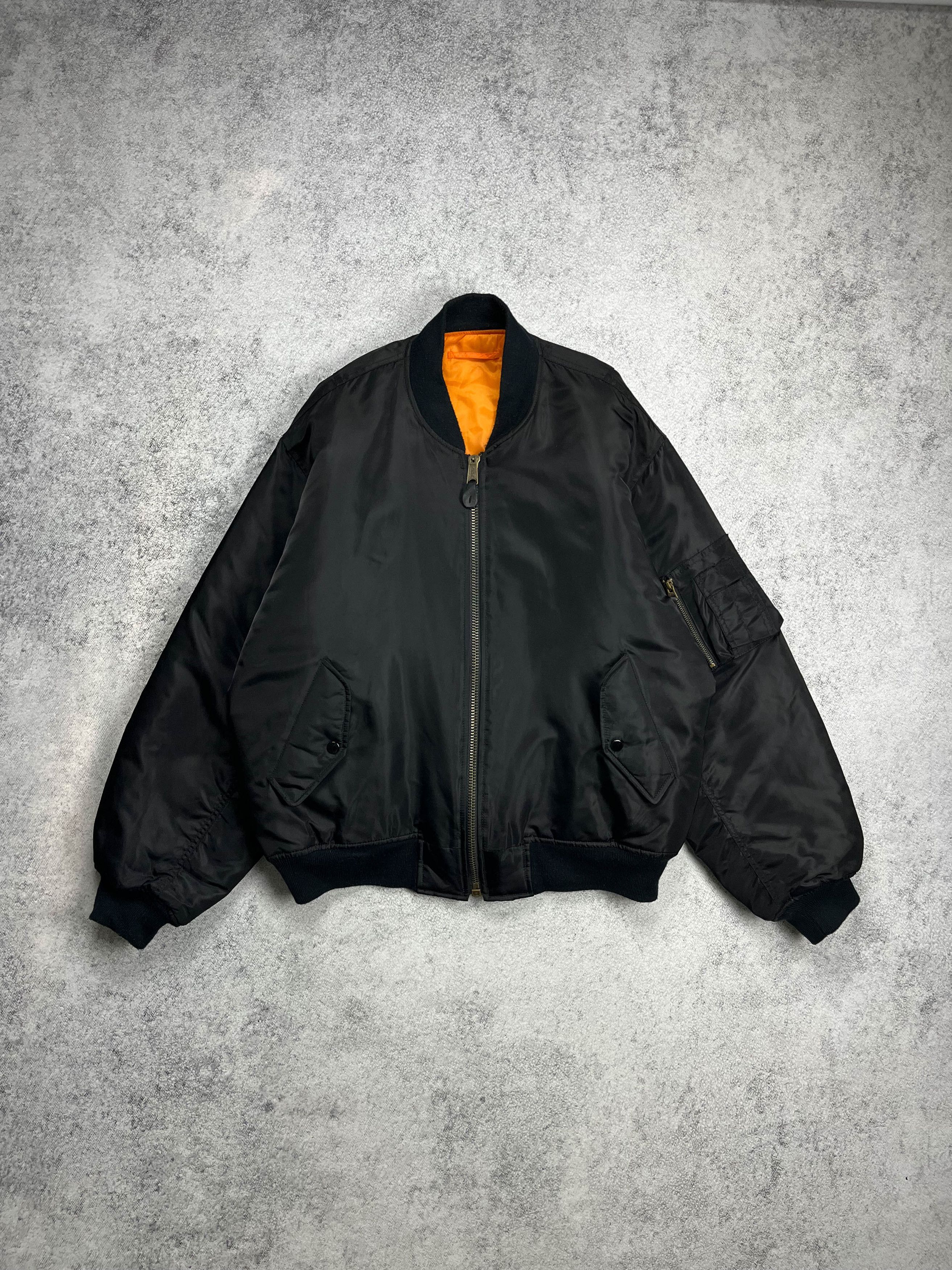 image of American Classics x Military Vintage Ma-1 Classic Bomber Jacket Black, Men's (Size XL)