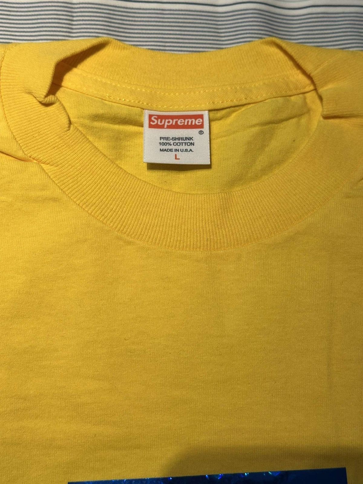 Supreme Supreme 2006 Blue On Yellow Hologram Rare Box logo tee Size US L / EU 52-54 / 3 - 2 Thumbnail