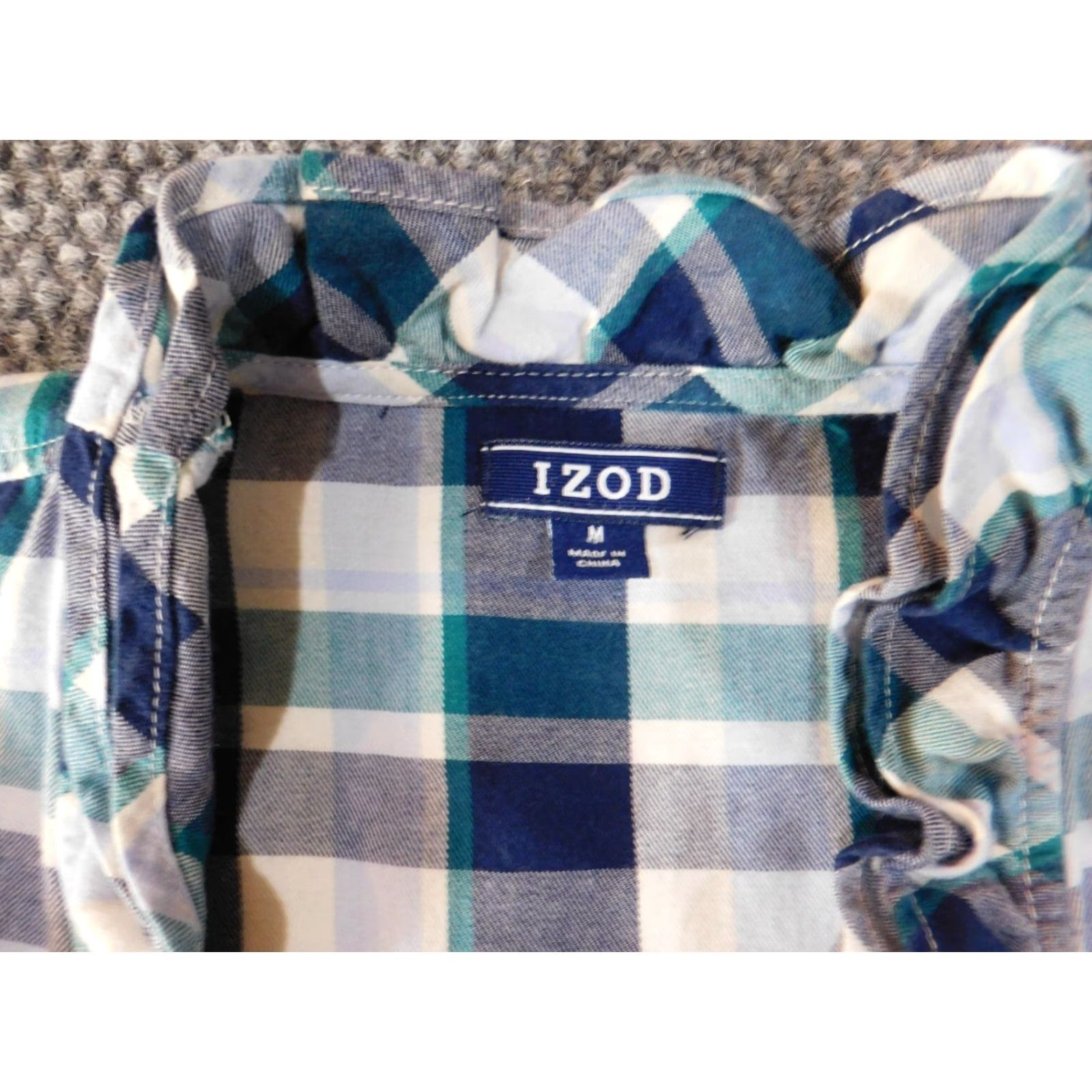 Izod IZOD Shirt Womens Button-Up Casual Plaid Blue Medium Size M / US 6-8 / IT 42-44 - 4 Thumbnail