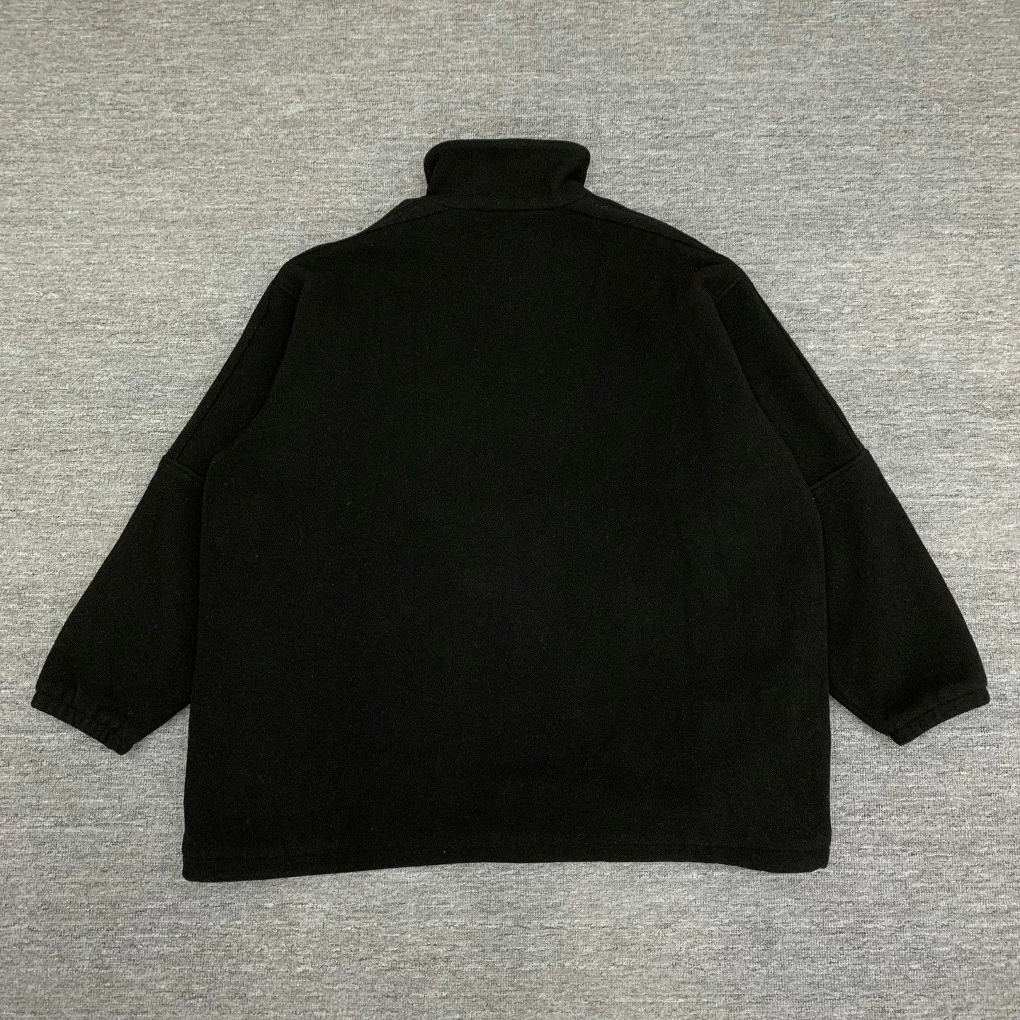 Balenciaga Balenciaga Black Wool Coat with Large Logo Size S / US 4 / IT 40 - 2 Thumbnail
