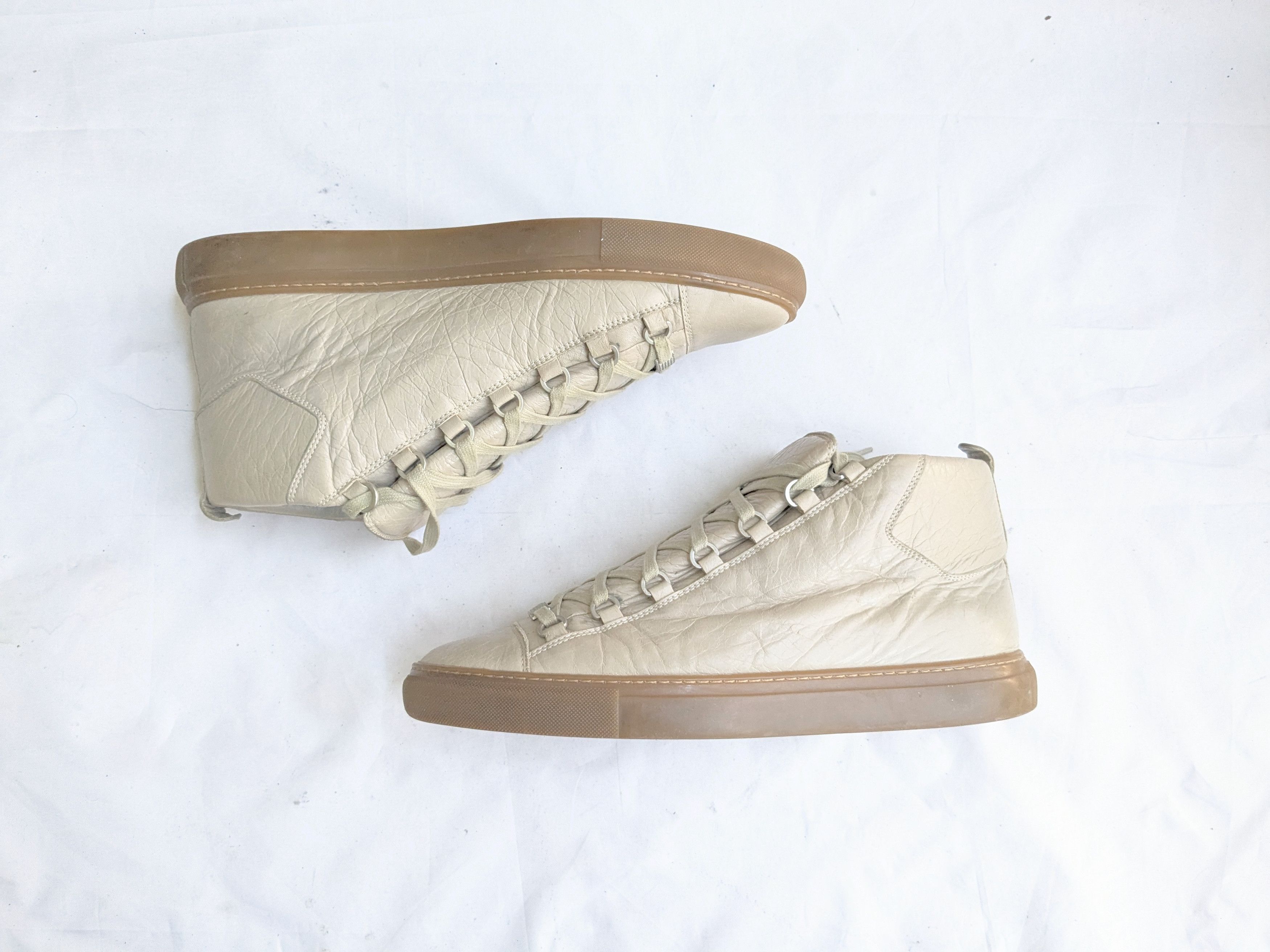 Balenciaga Balenciaga Arena Brown 13 Leather High Tops Size US 13 / EU 46 - 1 Thumbnail