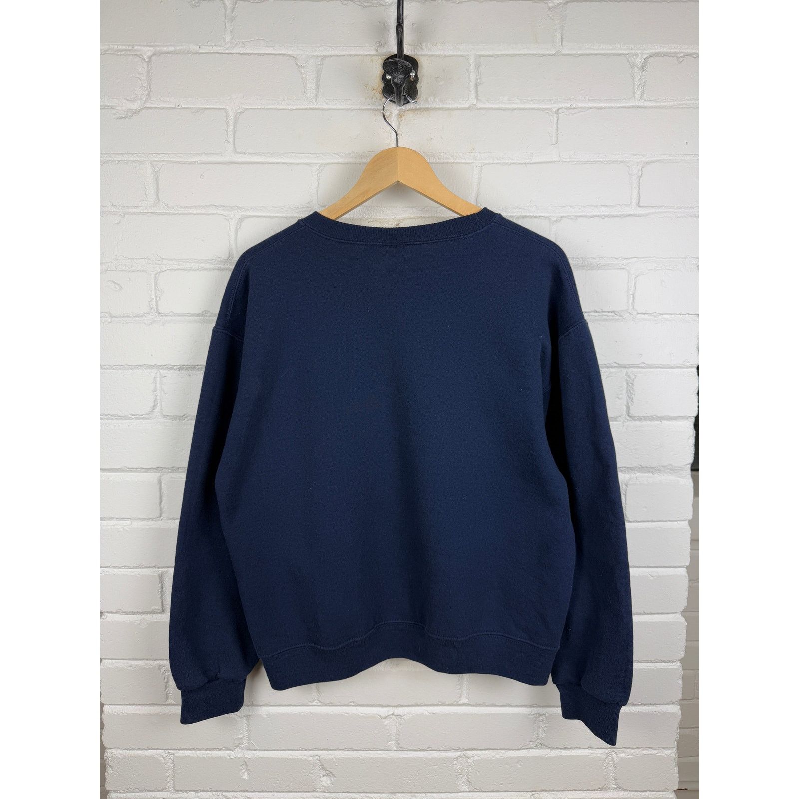 Vintage Russell Athletic Cropped Boxy Fit Sweatshirt Sz M Navy Blue Size US M / EU 48-50 / 2 - 2 Thumbnail