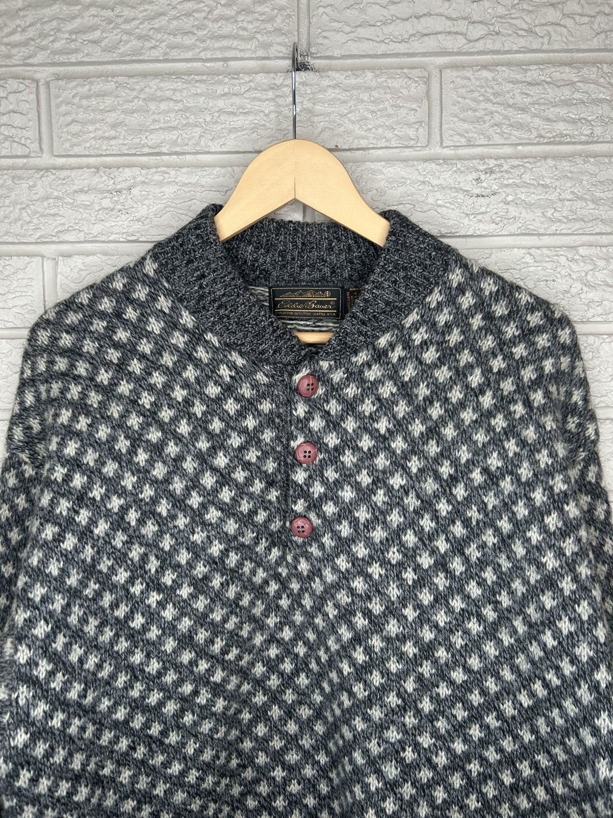 Eddie Bauer Vintage 90s Eddie Bauer Wool Knit Pullover Sweater Size US L / EU 52-54 / 3 - 2 Thumbnail
