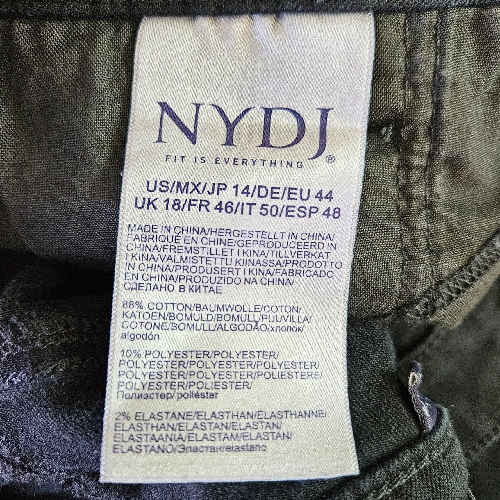NYDJ VINTAGE NYDJ Womens Marilyn Straight Cropped Jeans Sz 14 Black High Rise Size 36" / US 14 / IT 50 - 6 Thumbnail