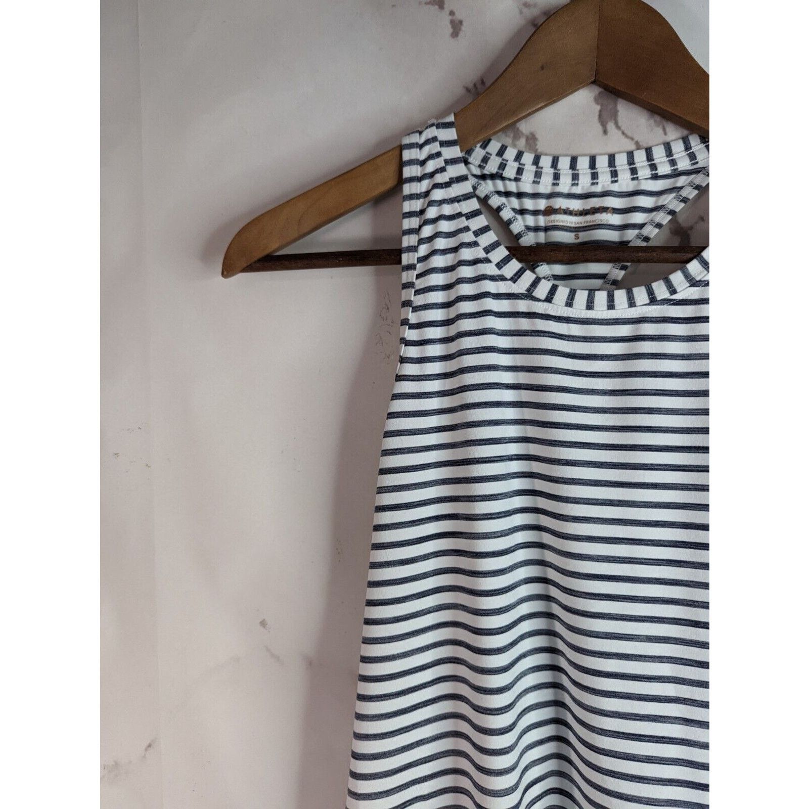 Athleta Athleta Tank Top Women Small Racerback White Gray Striped Size S / US 4 / IT 40 - 6 Thumbnail