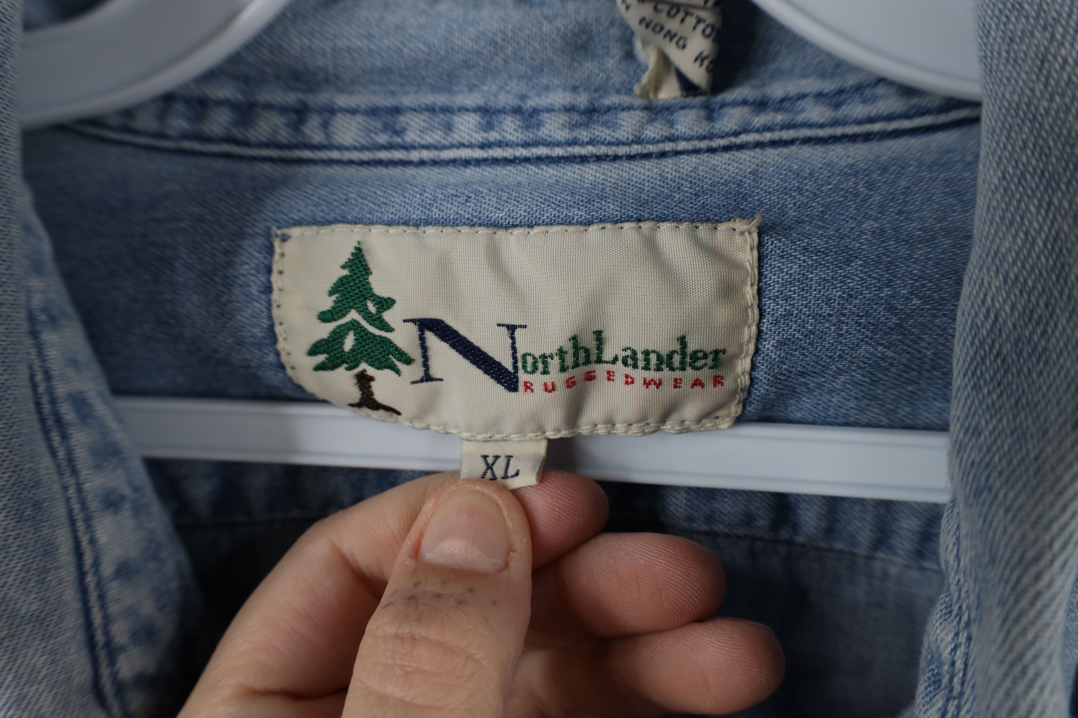 Vintage Vintage 90s Streetwear Denim Jean Button Down Shirt Blue Size US XL / EU 56 / 4 - 12 Thumbnail