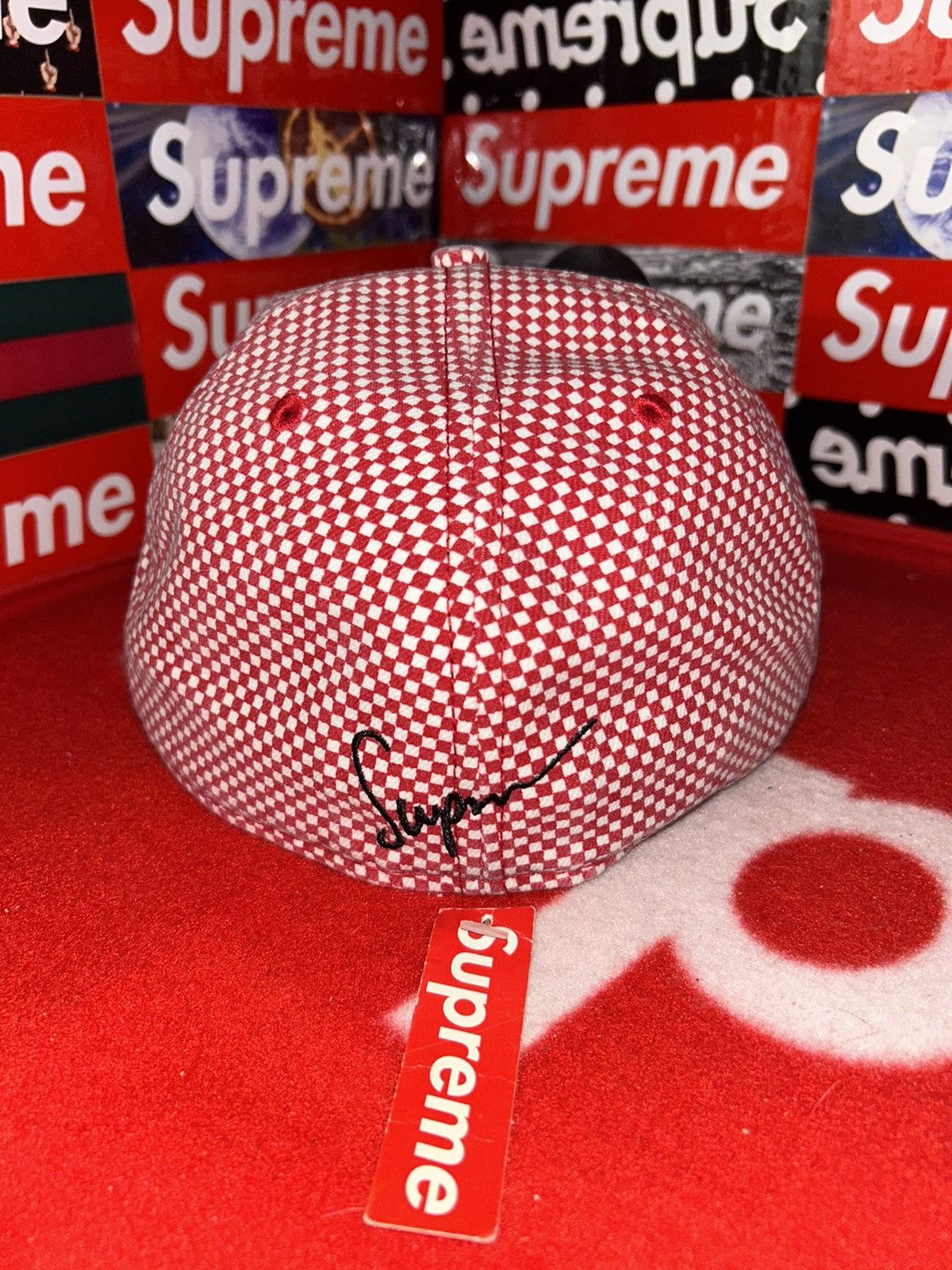 Supreme Supreme 2004 LA Checkered New Era Cap 7 5/8 Vintage RARE HAT Size ONE SIZE - 3 Thumbnail