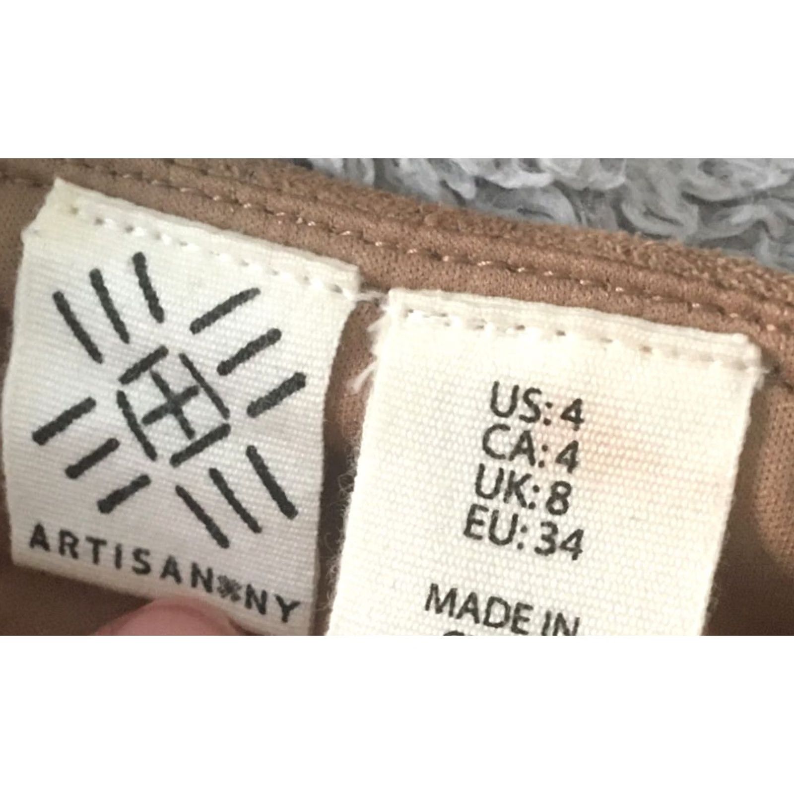 Vintage VINTAGE? No. NWT Women's Artisan NY Tan Brown Faux Suede Knee Length Skirt Size 4 Boho Trendy Size 27" / US 4 / IT 40 - 4 Thumbnail