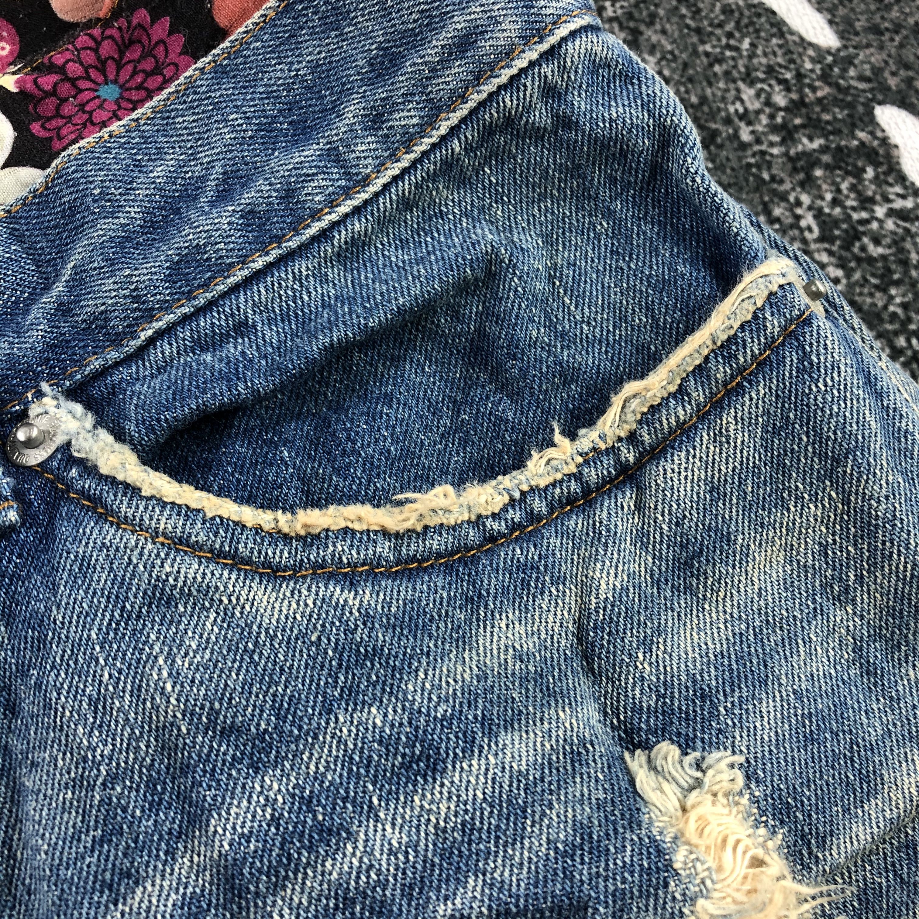 Japanese Brand Playchess Jeans DIstressed Double Waist Denim KJ1291 Size US 30 / EU 46 - 10 Thumbnail
