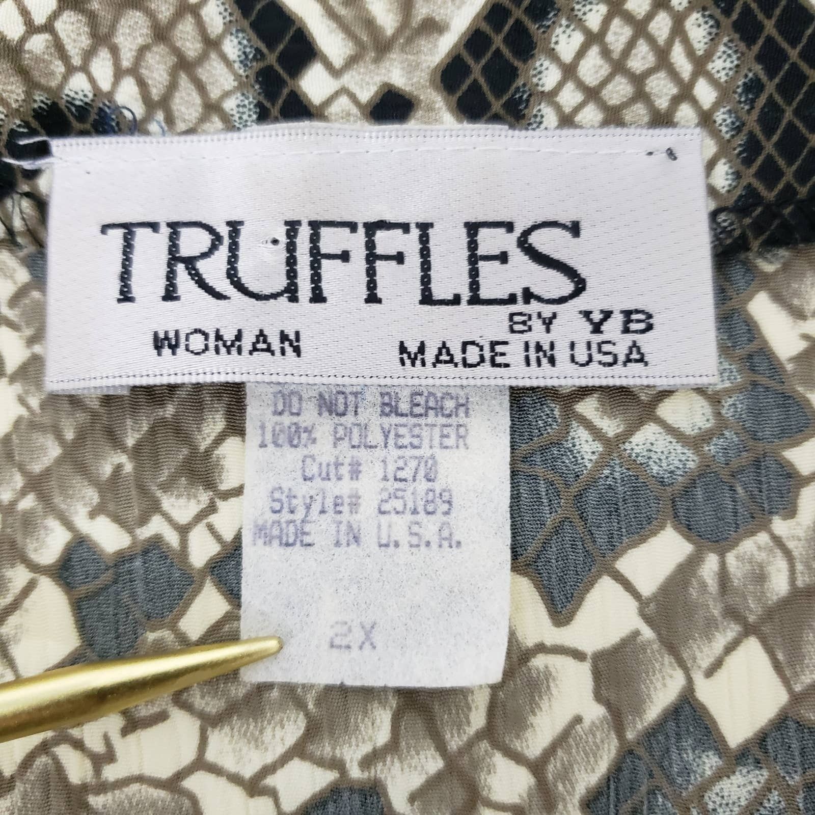 Vintage Vintage Truffles Top Blouse Animal Print Made in USA Plus 2X Size XXL / US 16-18 / IT 52-54 - 13 Thumbnail